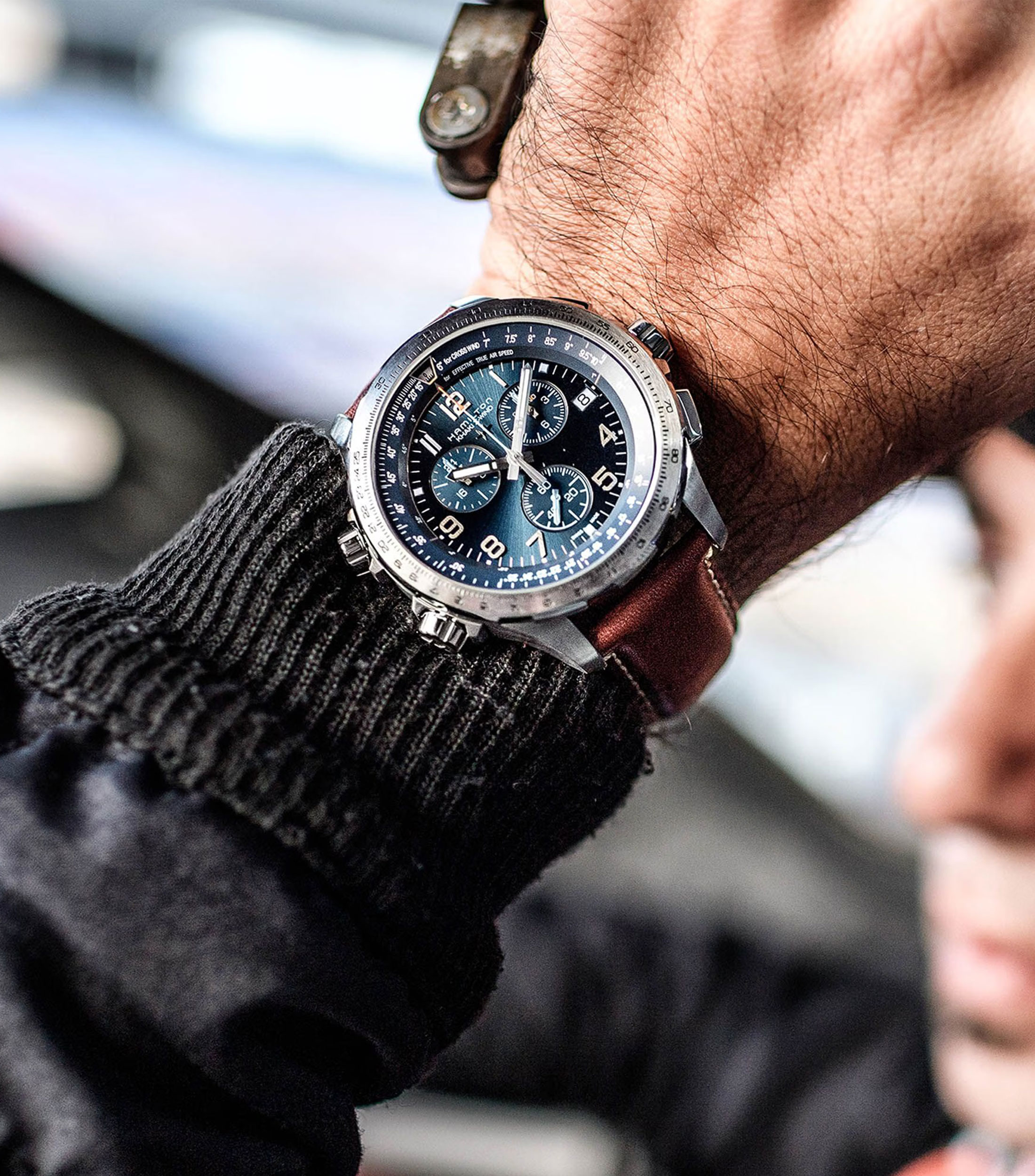 Reloj para Hombre Khaki Aviation X-Wind Automatic Chronograph Casual, Gris, Azul