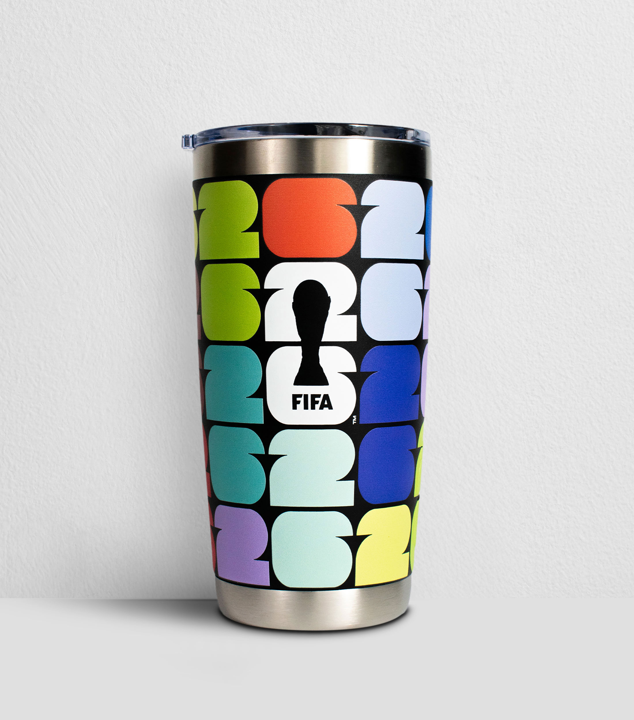 Termo FIFA World Cup 2026 multicolor en acero inoxidable, 591 ml