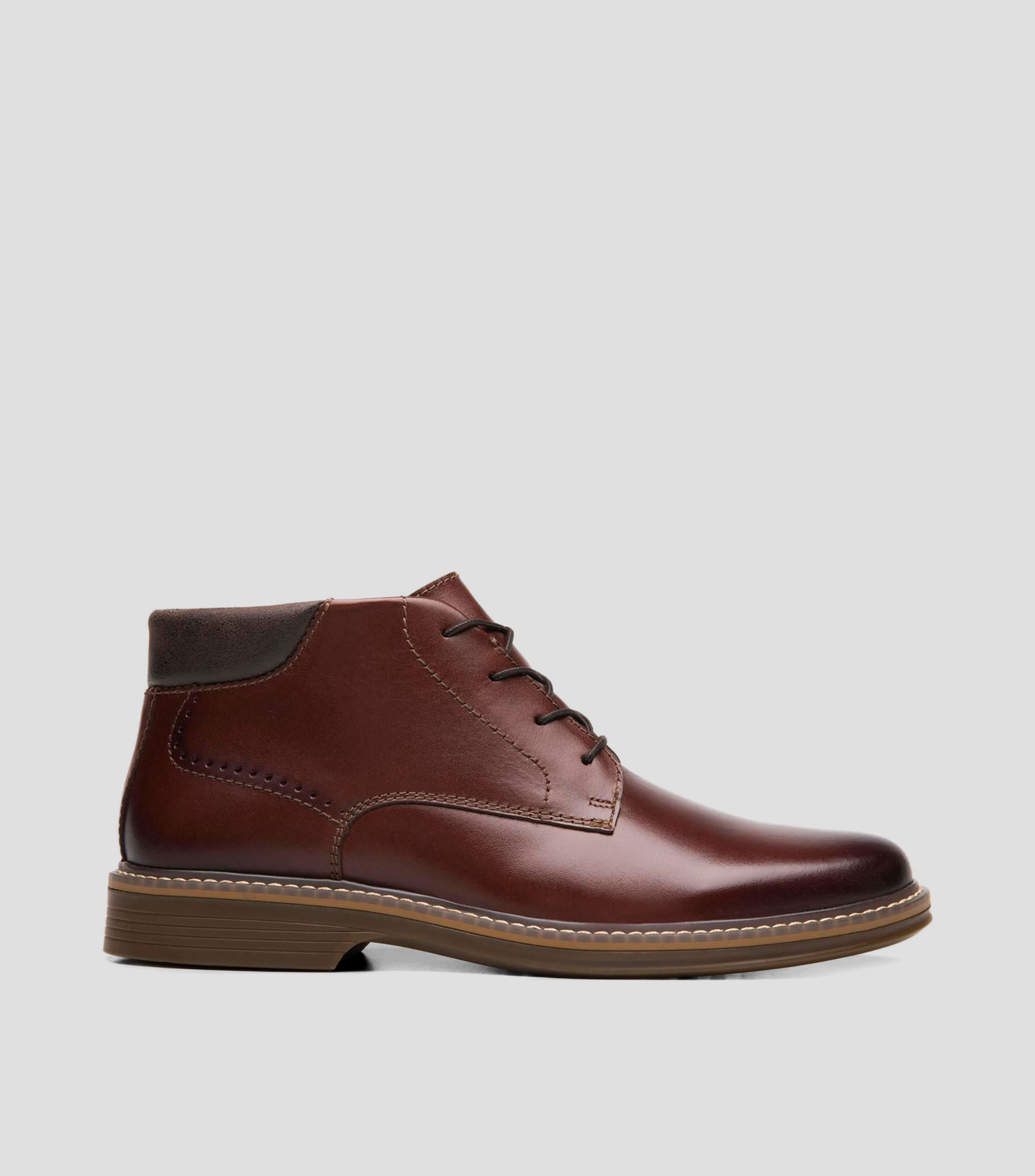 Botines casuales Elías en piel con tacón bajo de media luna Hombre