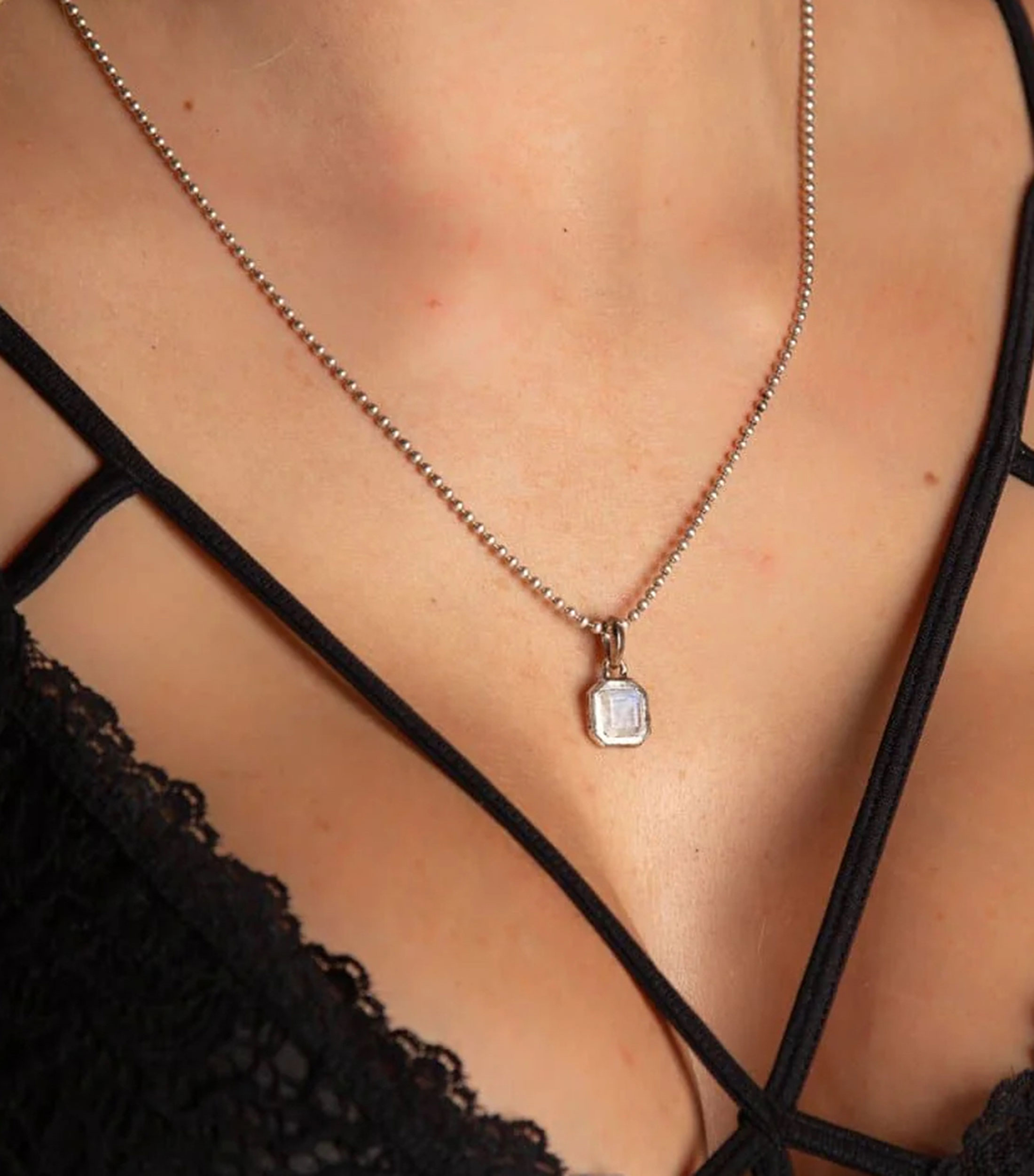 Dije Lucky Square Luna en plata .925 Unisex