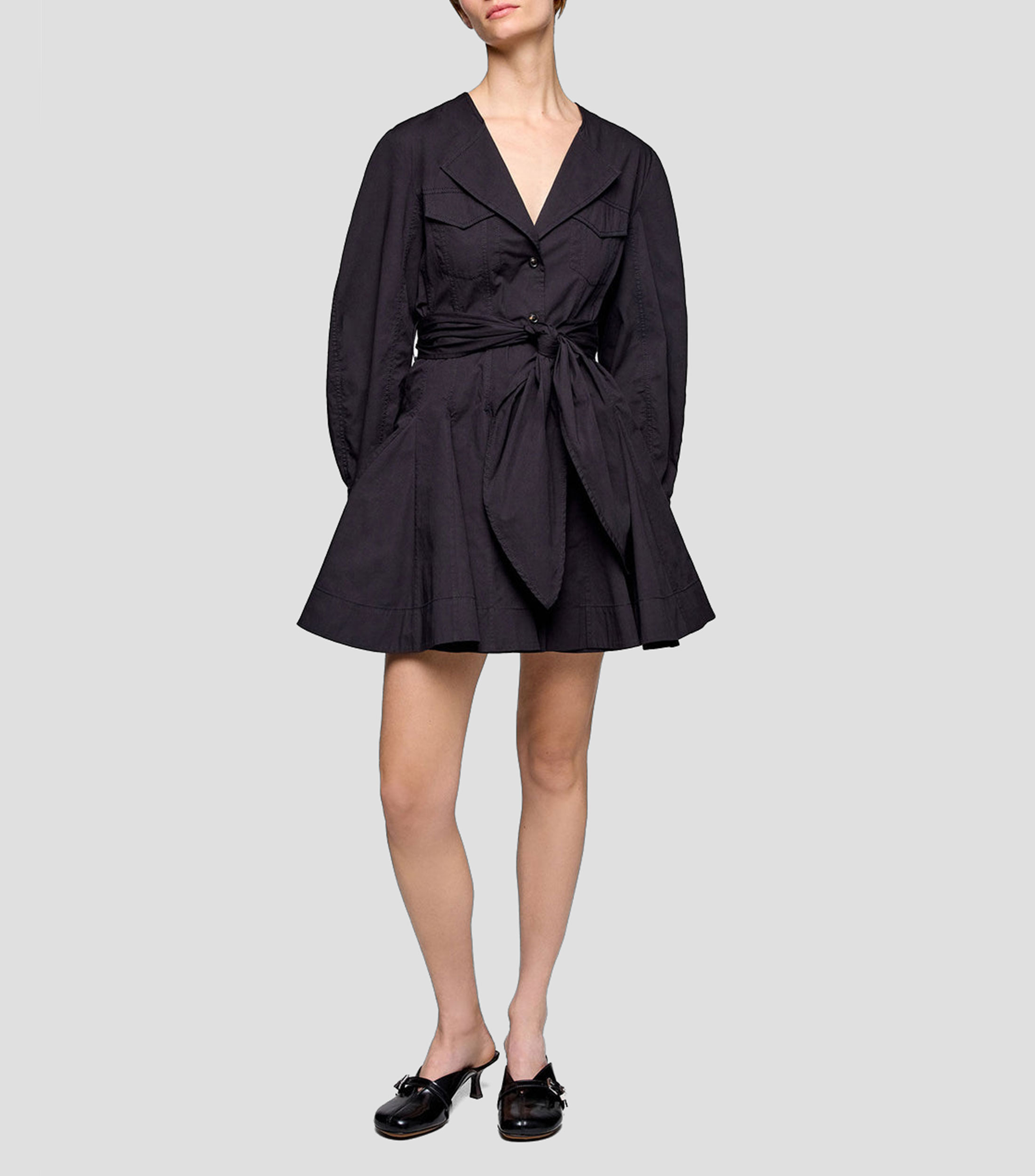 Vestido corto liso Mujer