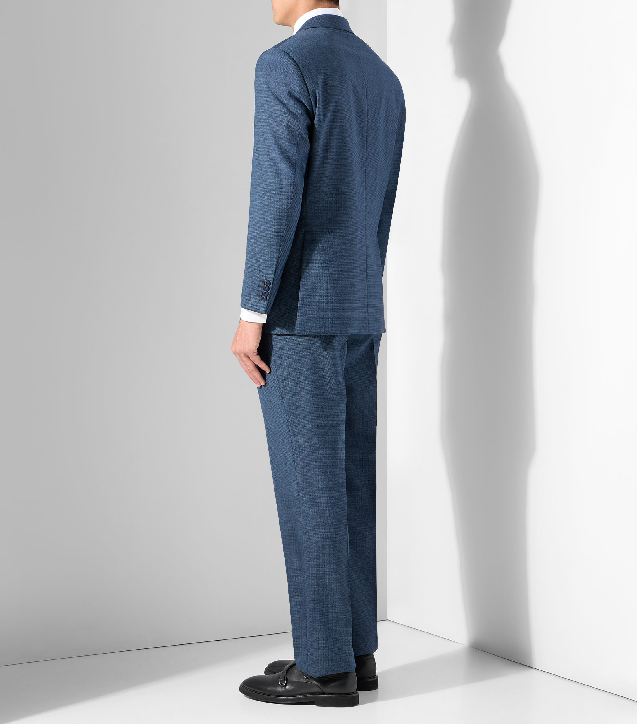 Traje corte regular con microdiseño Hombre