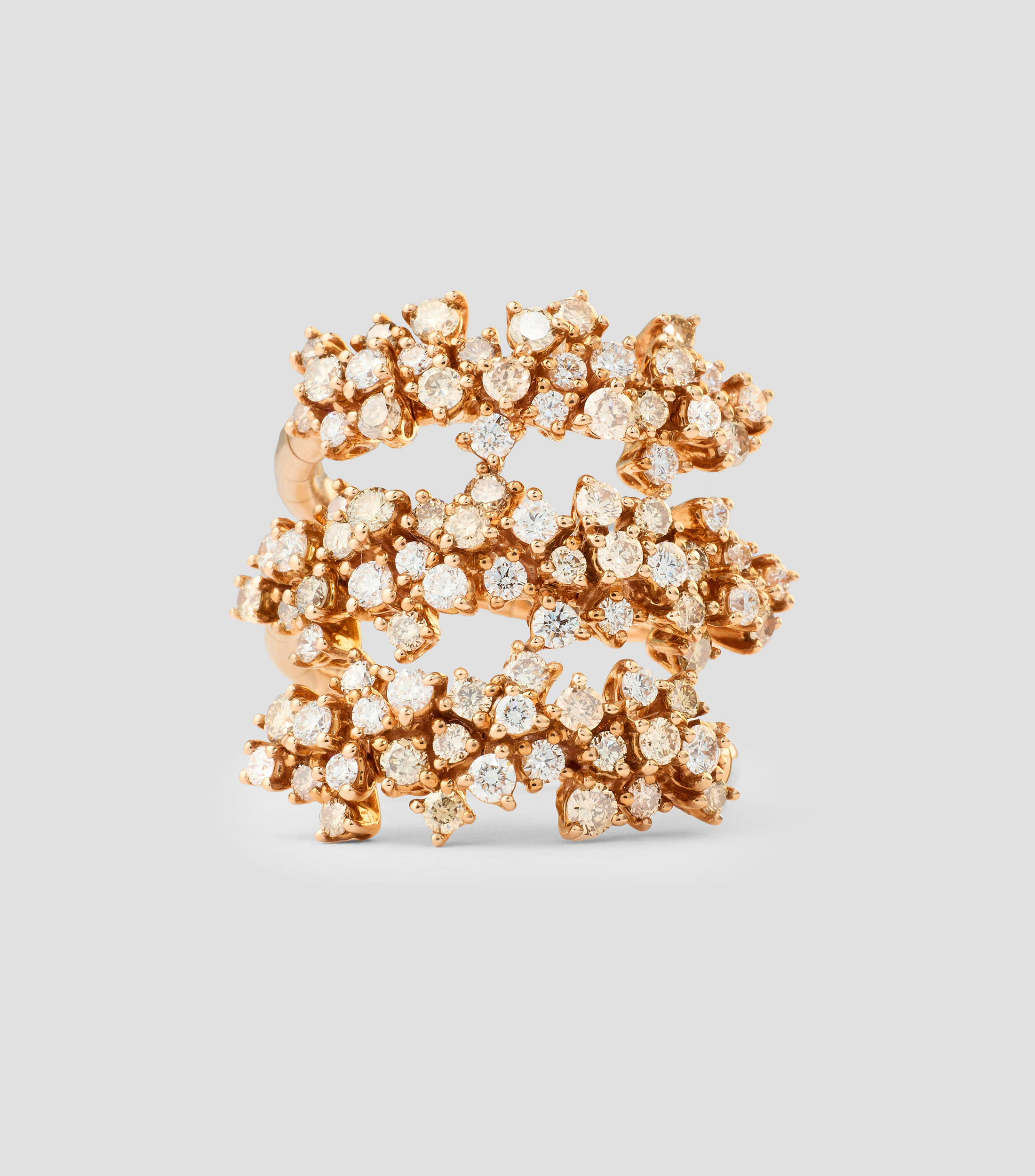 Anillo en oro rosa de 18 kilates Mimosa con diamantes Mujer