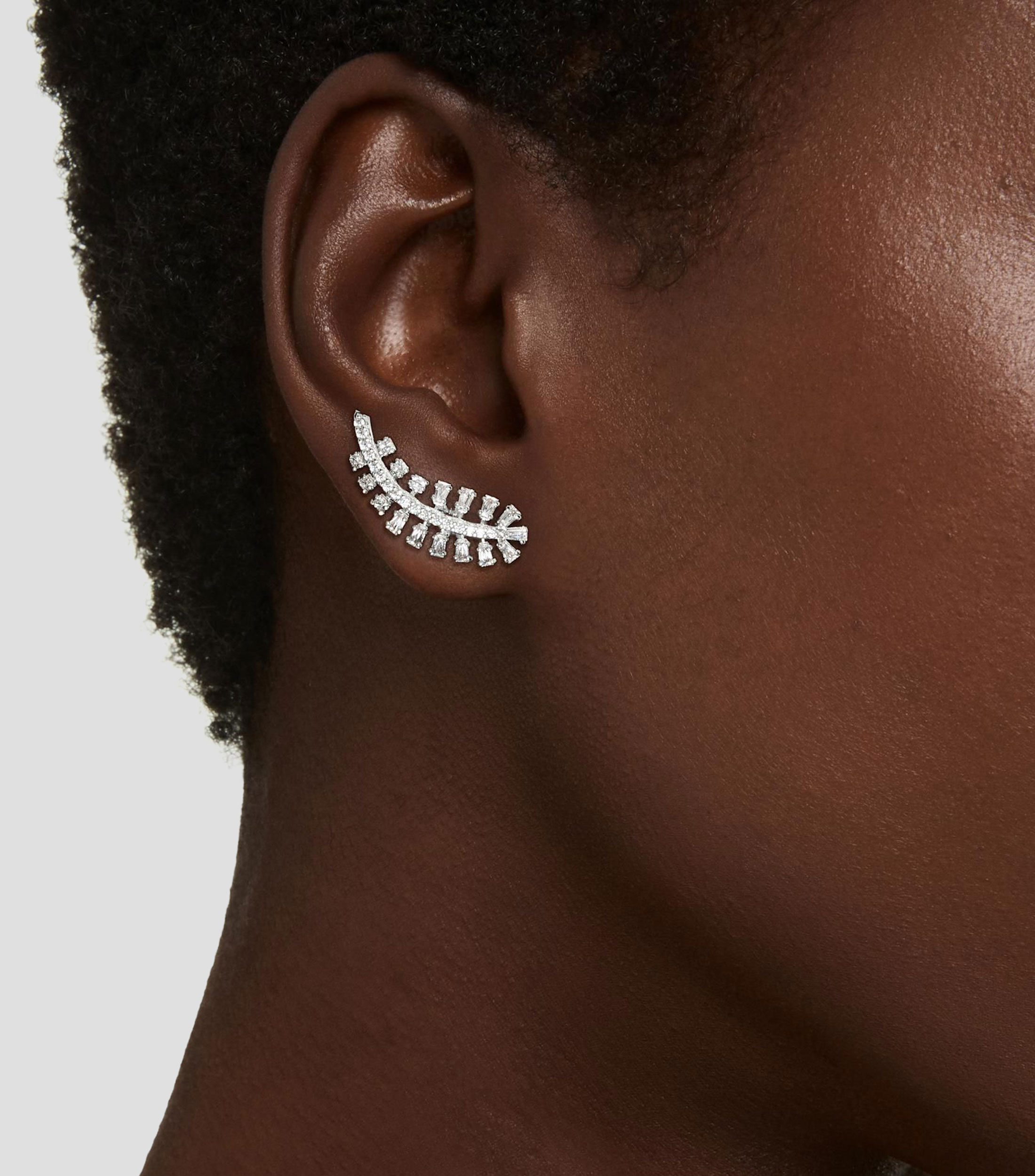 Aretes en forma de pluma con cristales transparentes Vienna Mujer