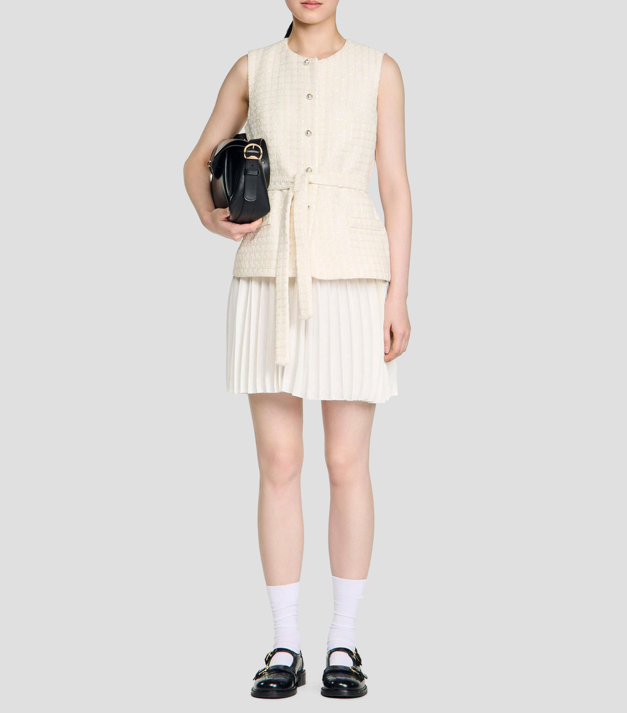 Vestido corto de diseño sólido Mujer