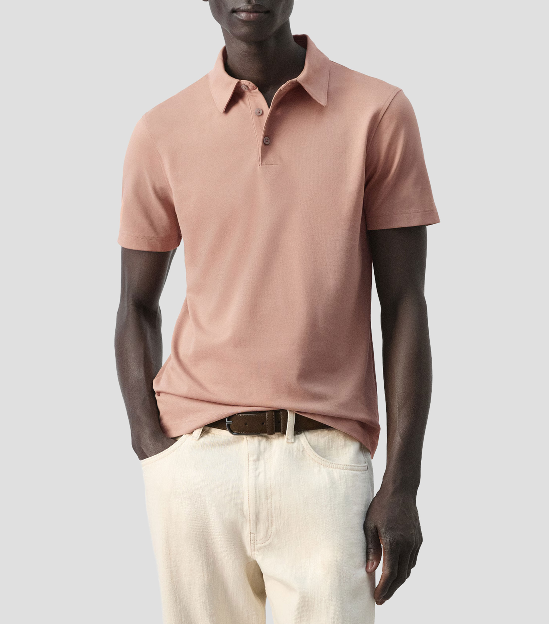 Playera polo manga corta lisa Hombre