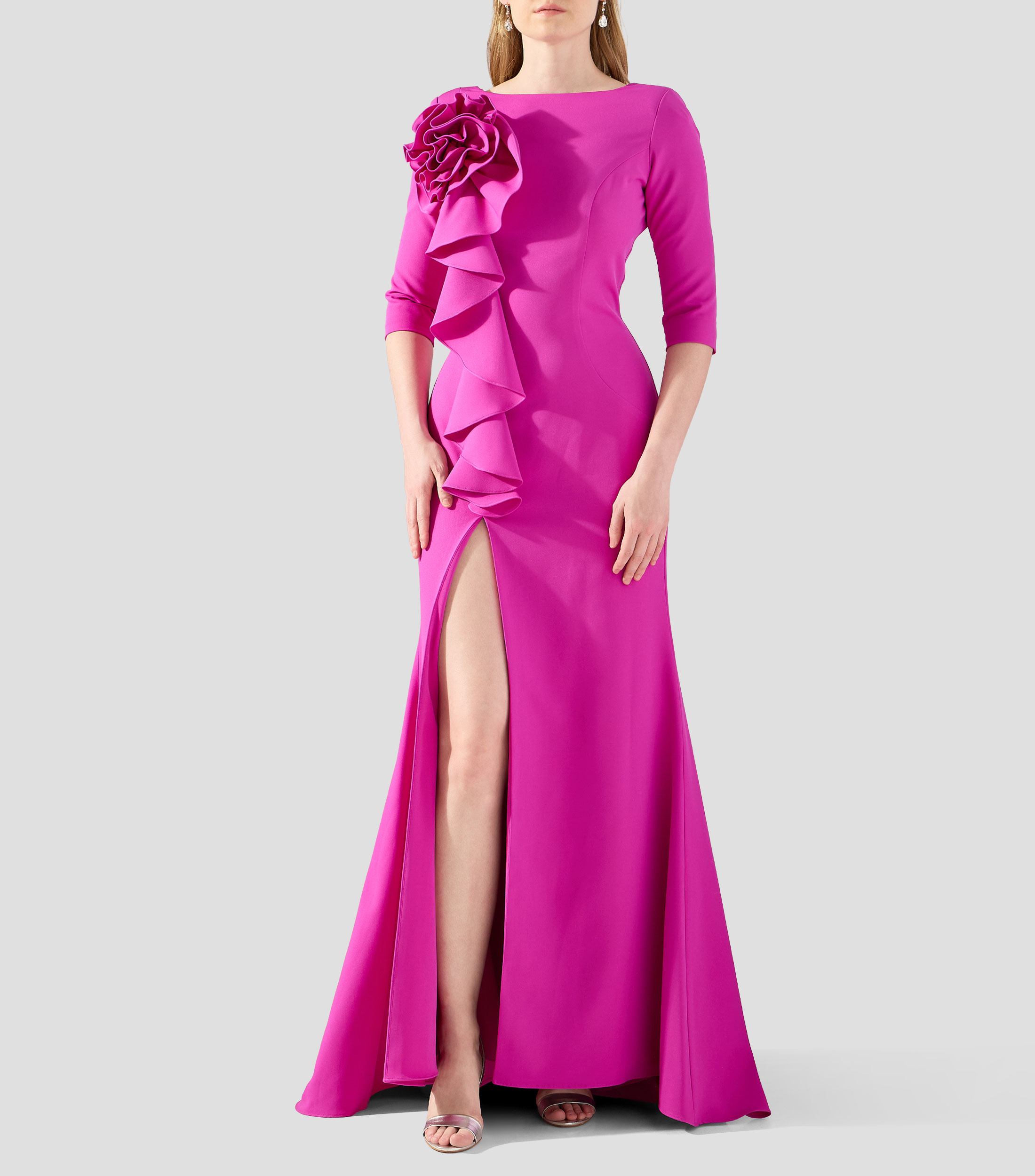 Vestido de fiesta largo liso Mujer