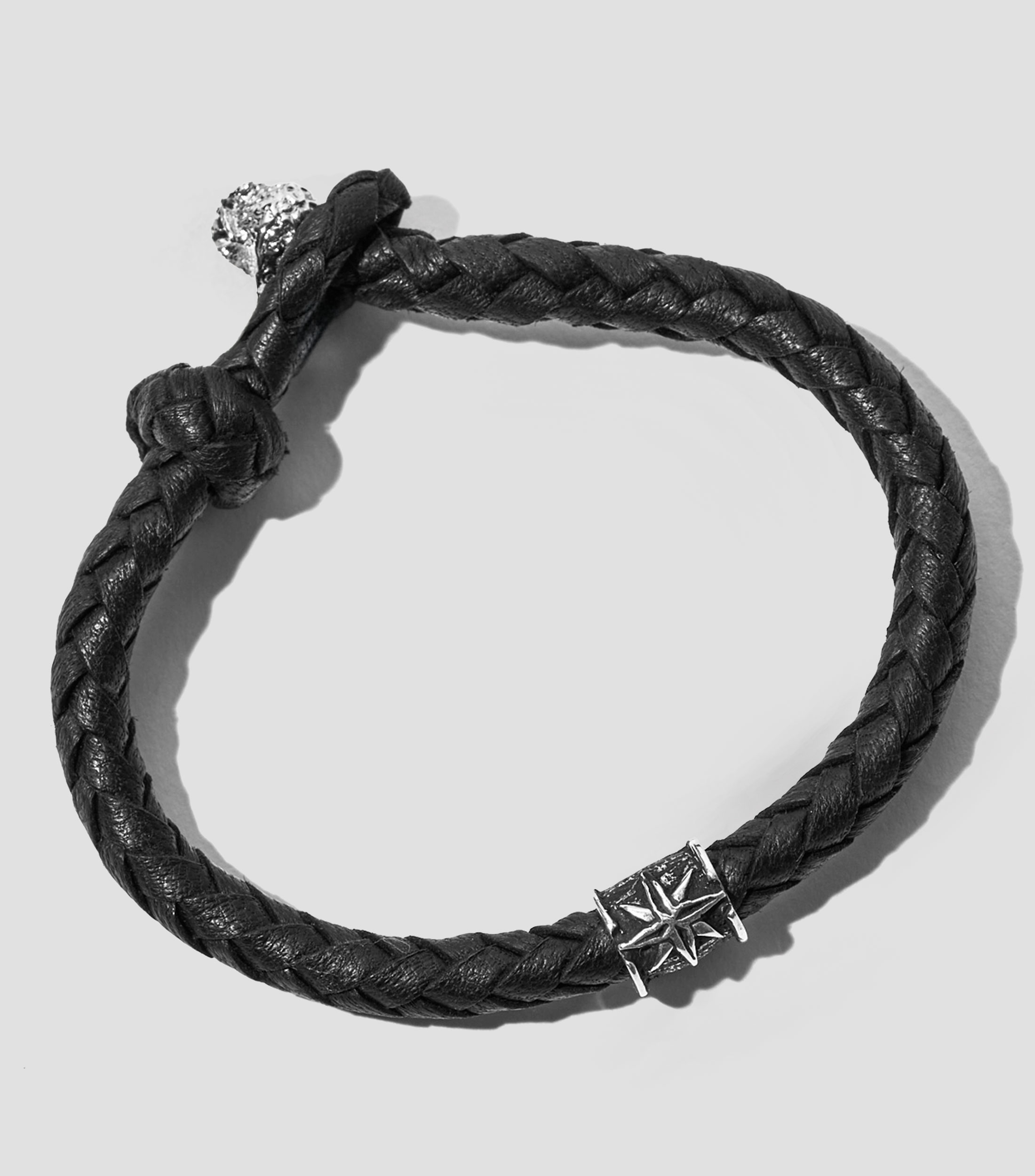 Pulsera Flor de Lis en cuero Hombre