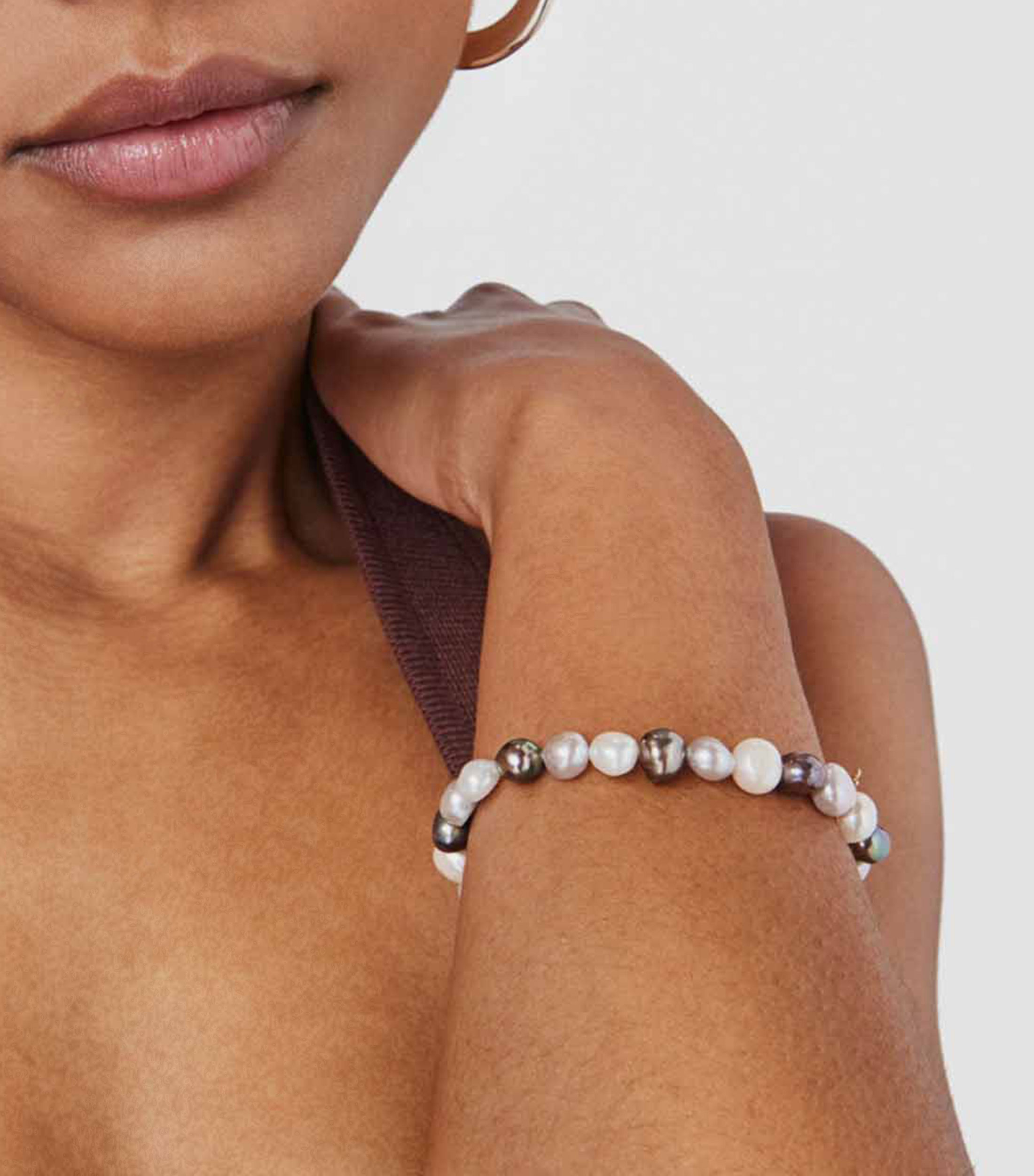 Pulsera elastica con perlas cultivadas barrocas Sweet Dolls Mujer