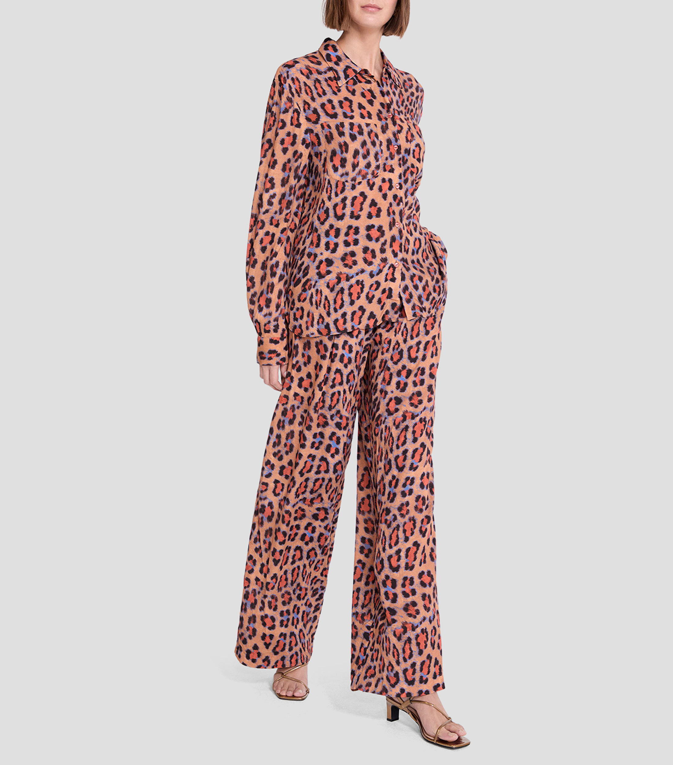 Camisa animalprint manga larga Mujer