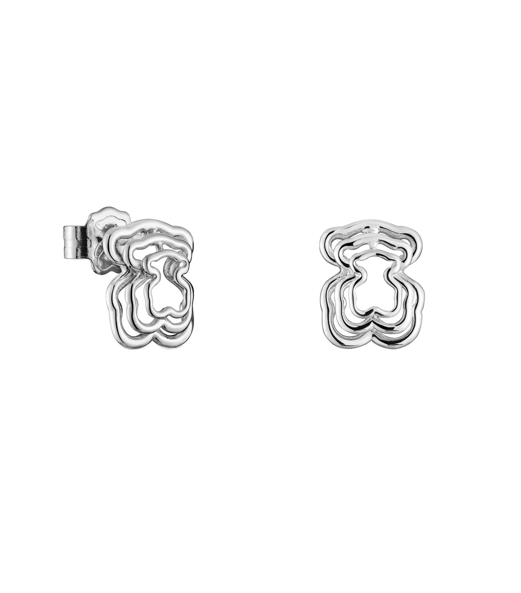 Aretes en plata con triple oso Bickie Mujer