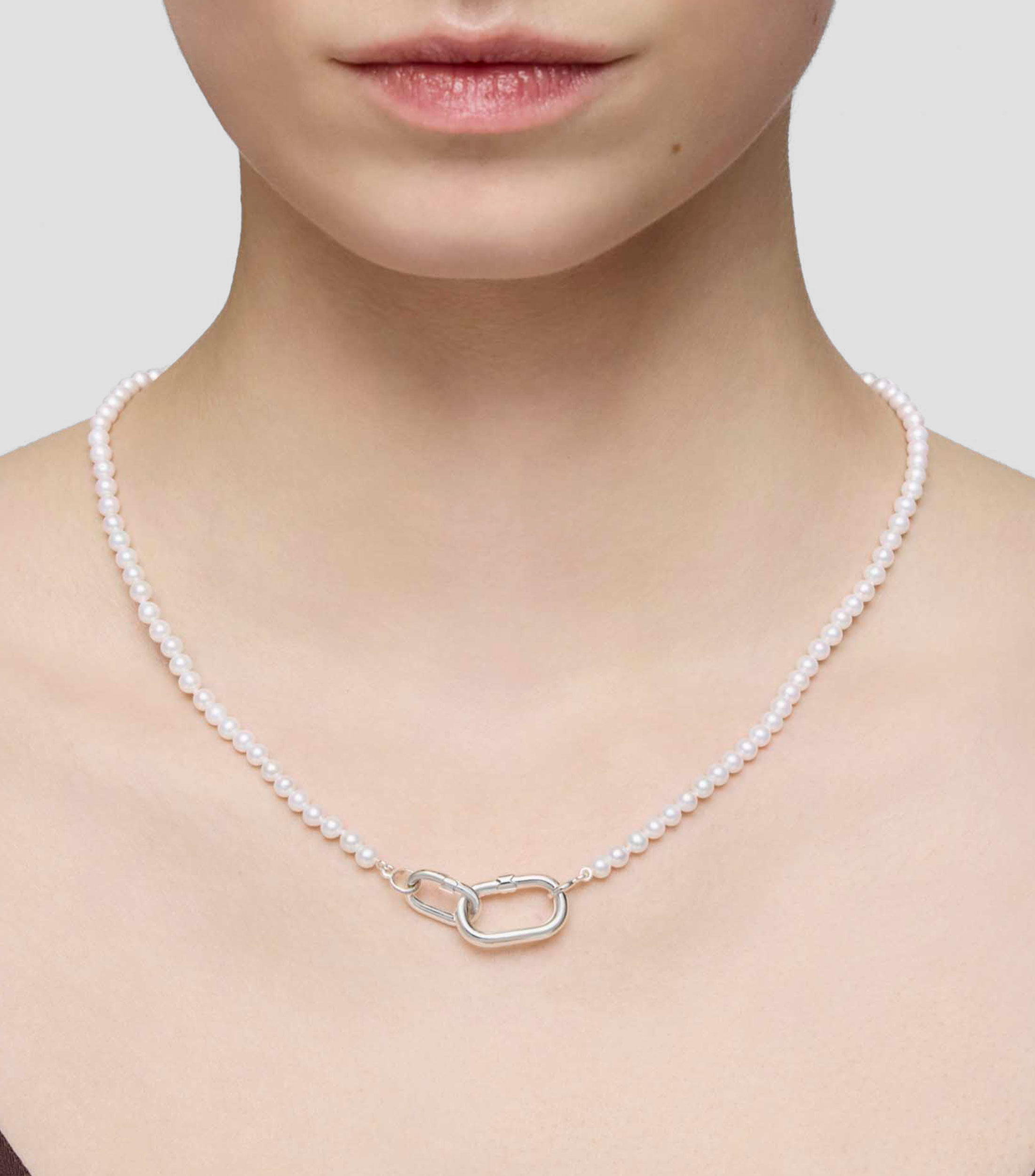 Gargantilla en plata Hold Oval Mujer