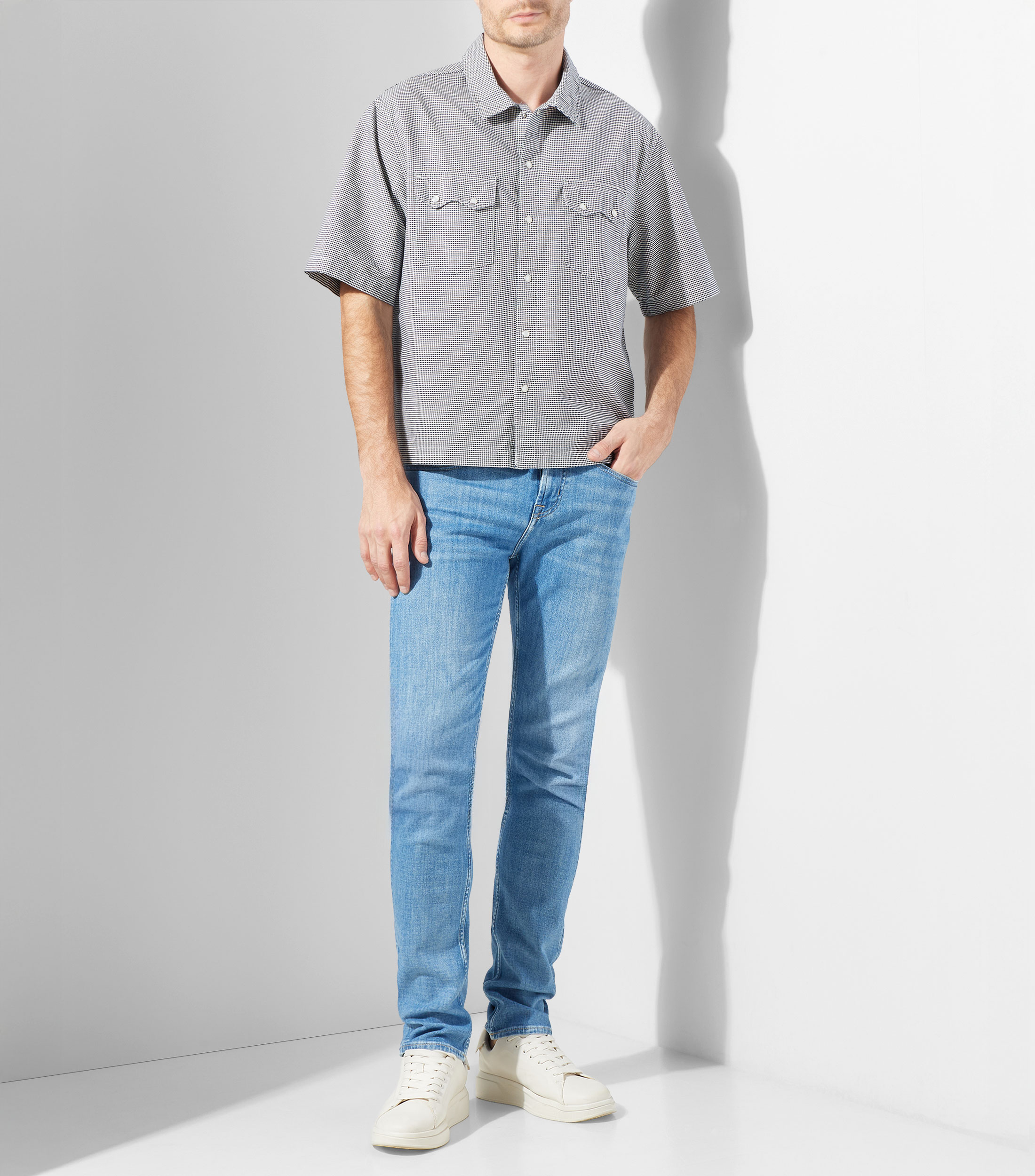 Camisa microdiseño manga corta Hombre