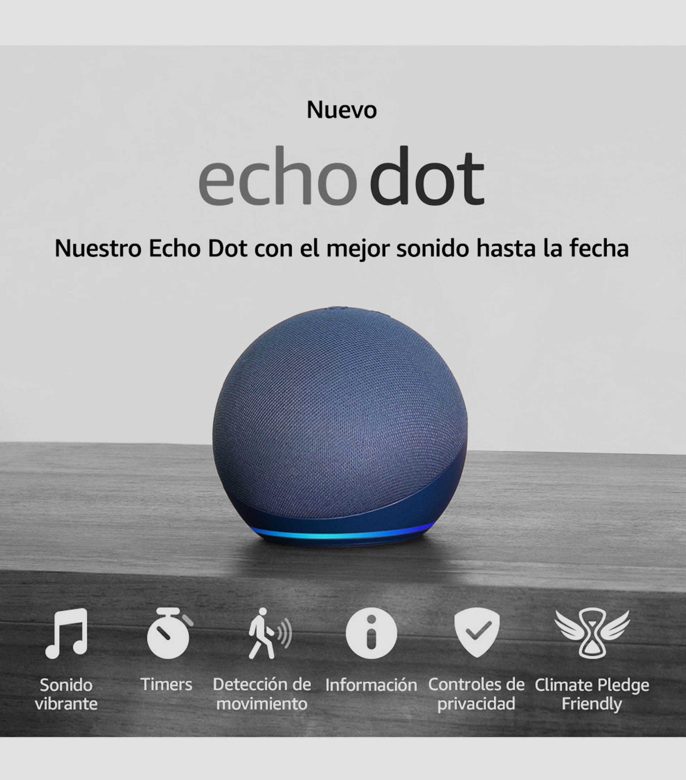 Bocina Smart Echo Dot 5 Generacion modelo 2022 Azul