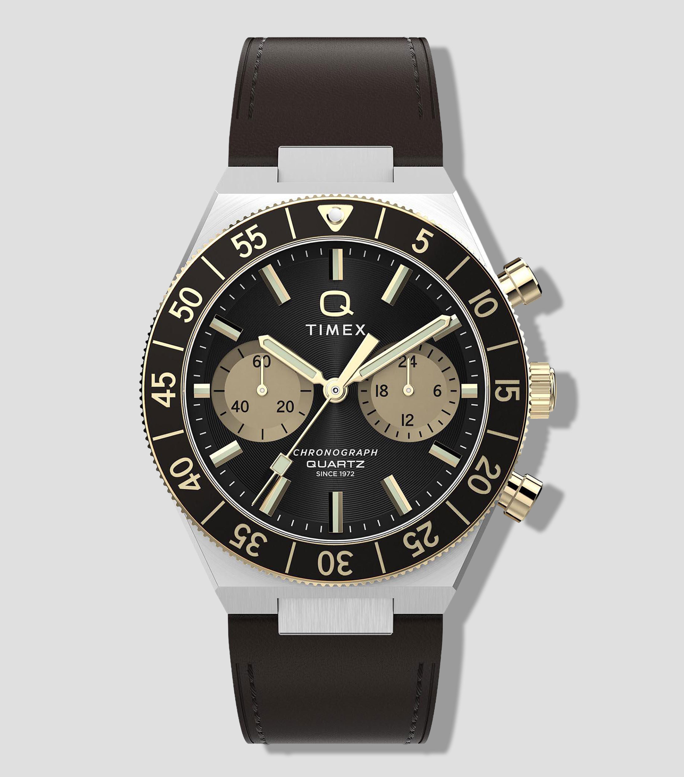 Reloj para Hombre Q Timex Continental Casual Negro, Plateado
