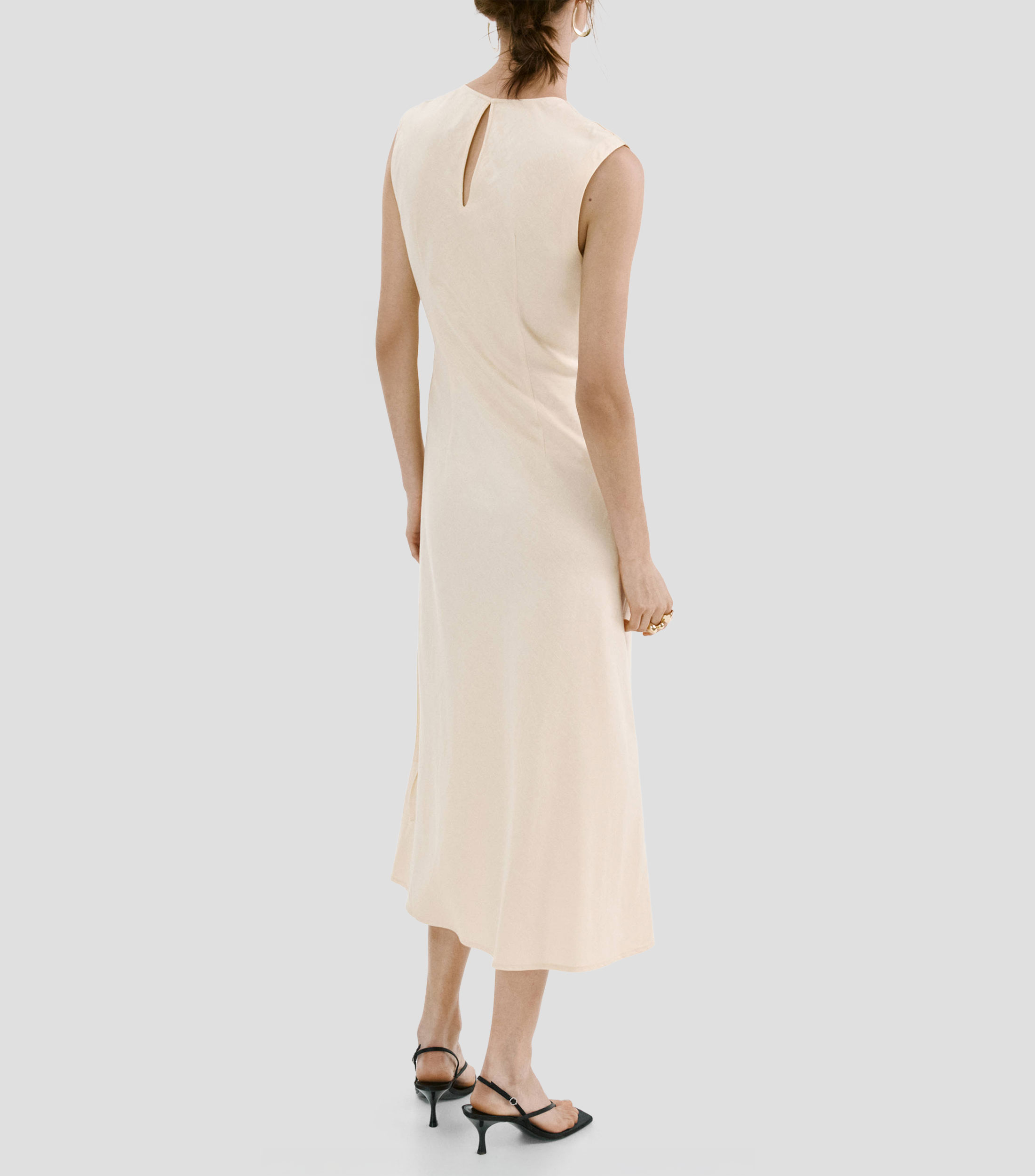 Vestido midi liso Mujer