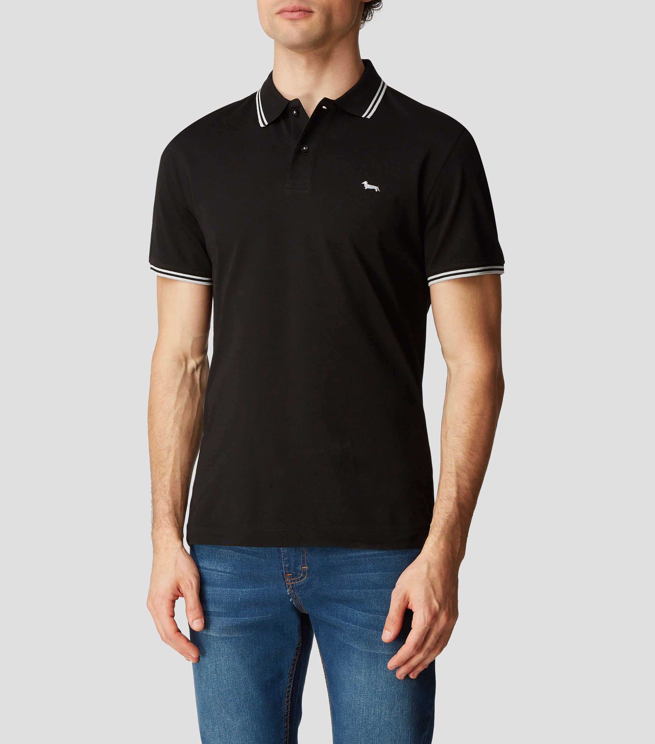 Playera tipo Polo lisa de manga corta Hombre