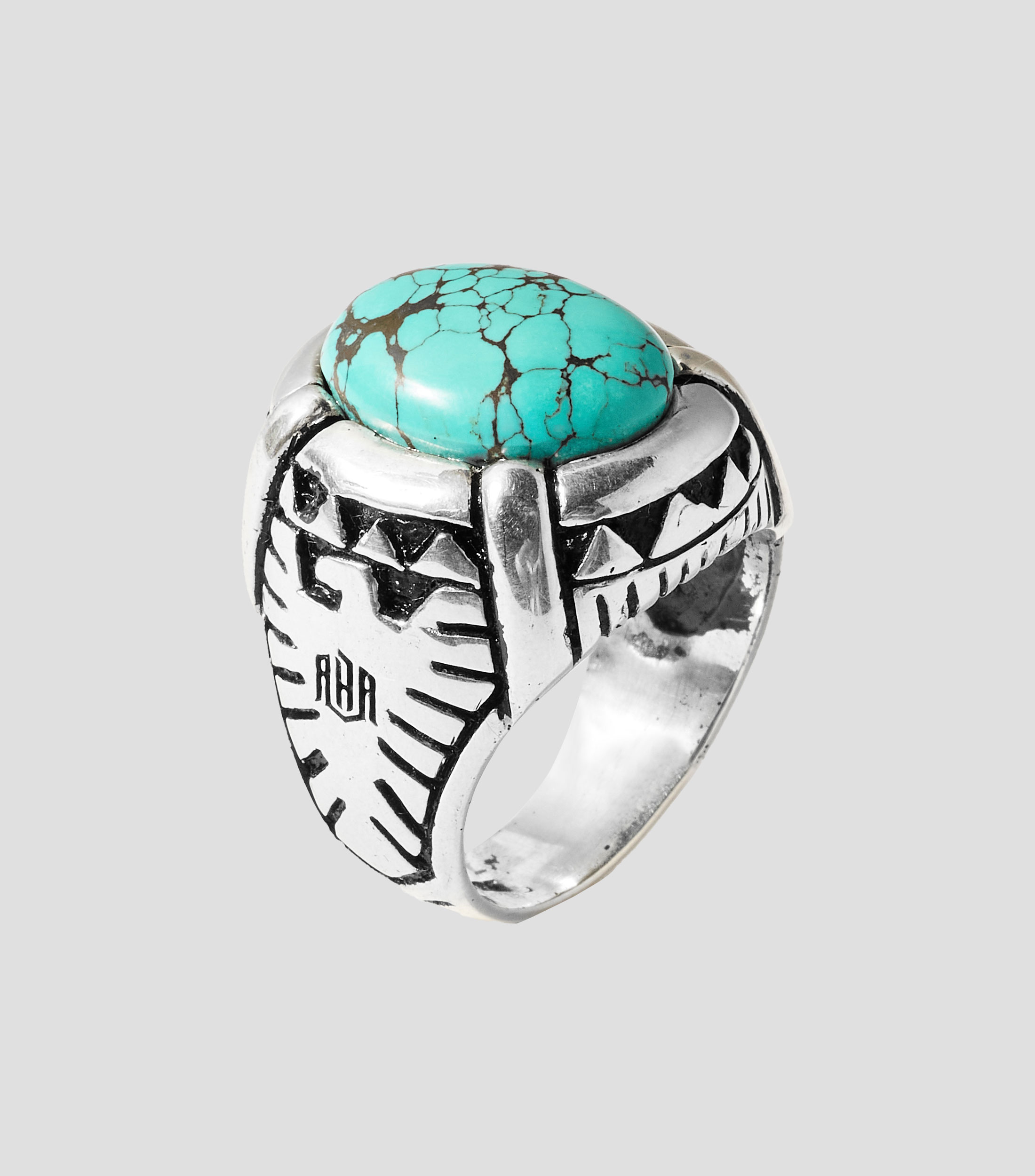 Anillo en Plata .925 con turquesa Fenix Hombre