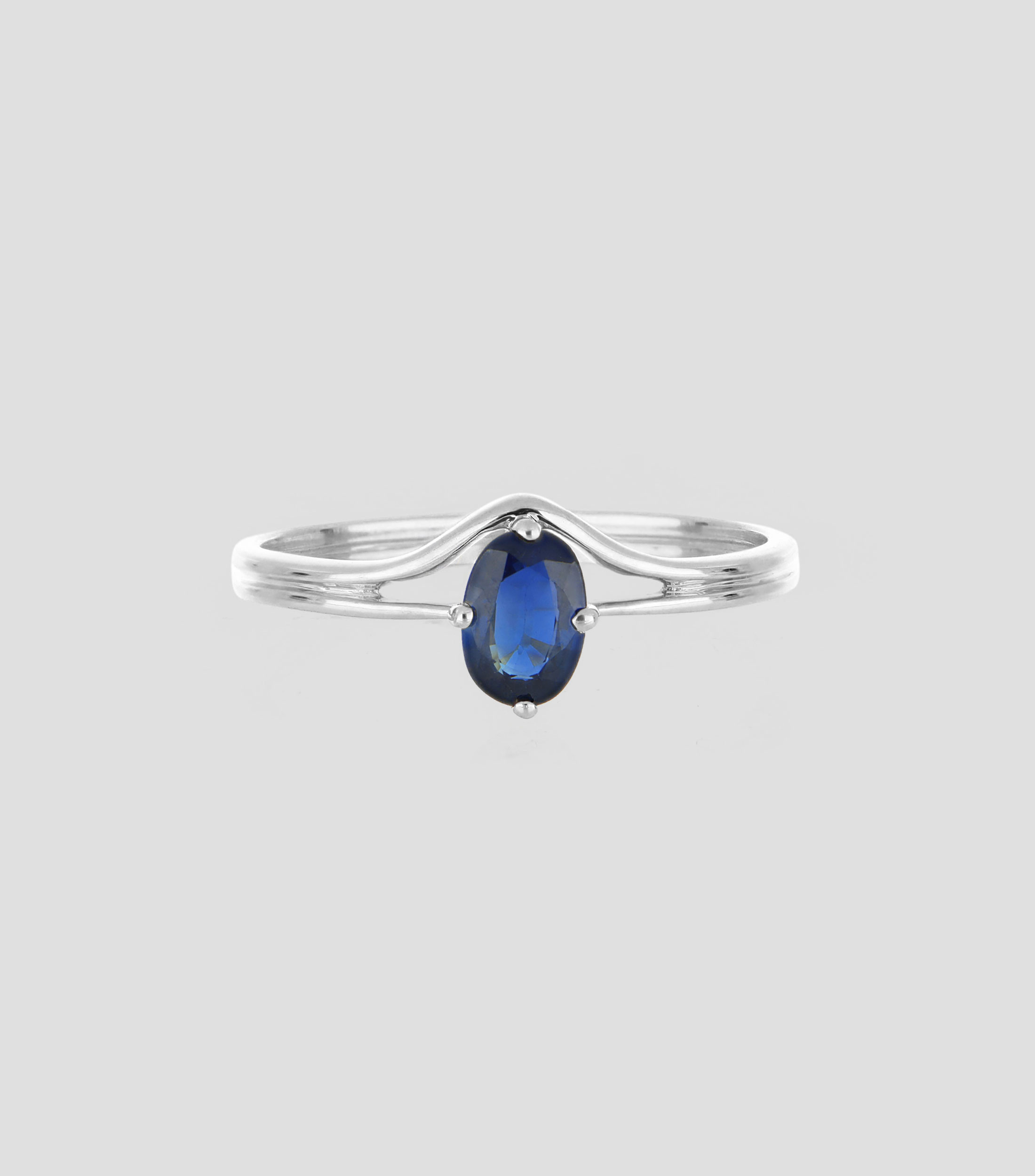 Anillo Solitario en oro con zafiro Mujer