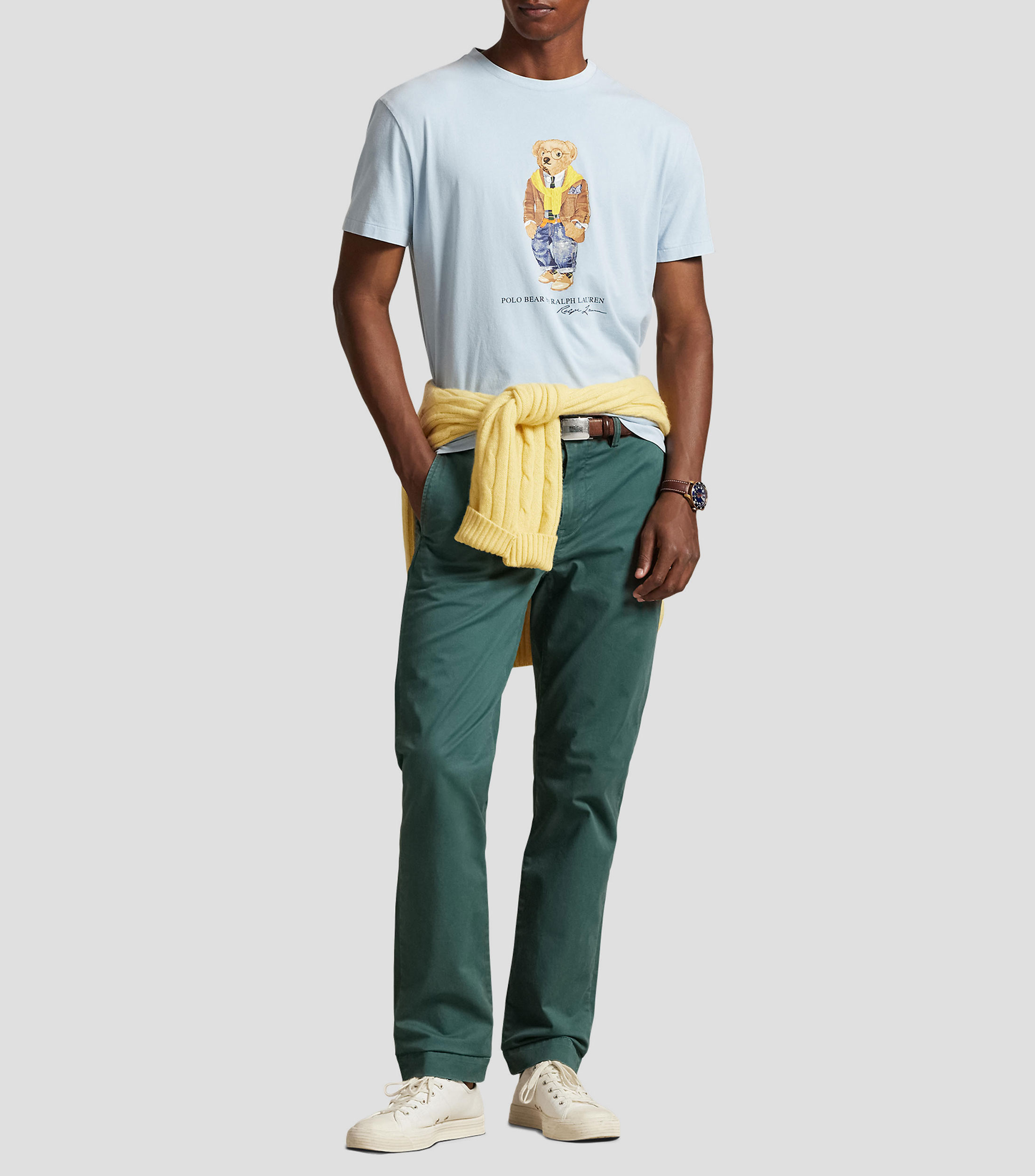 Playera cuello redondo manga corta con estampado Hombre