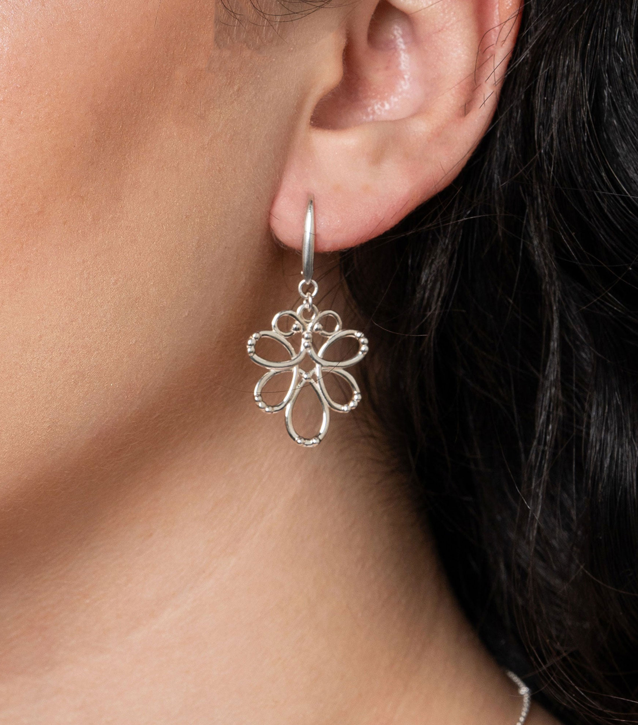 Aretes en plata .925 alargados modulo Mujer