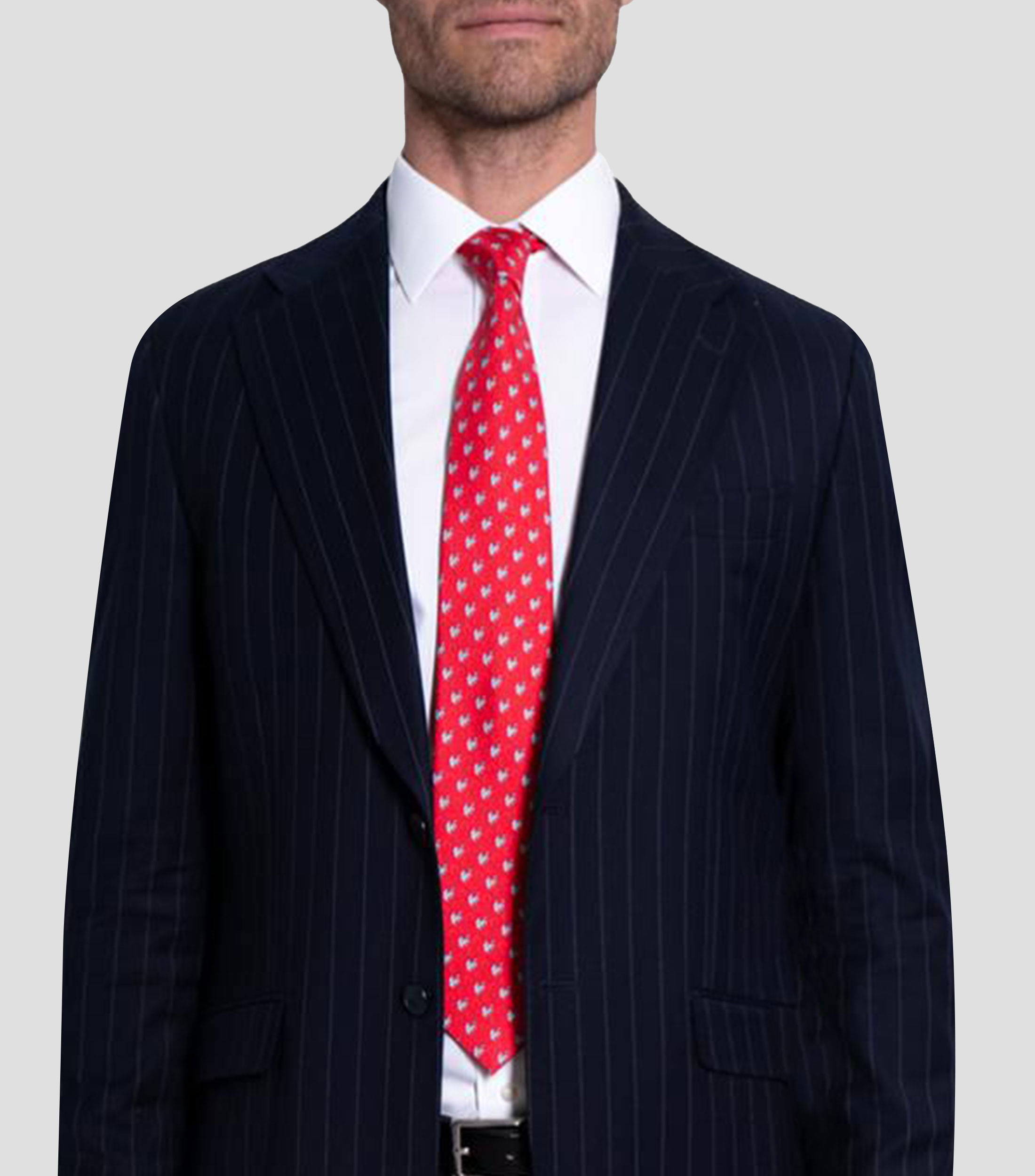 Corbata ancha en seda roja estampada S8 Rana y Nenúfares Hombre