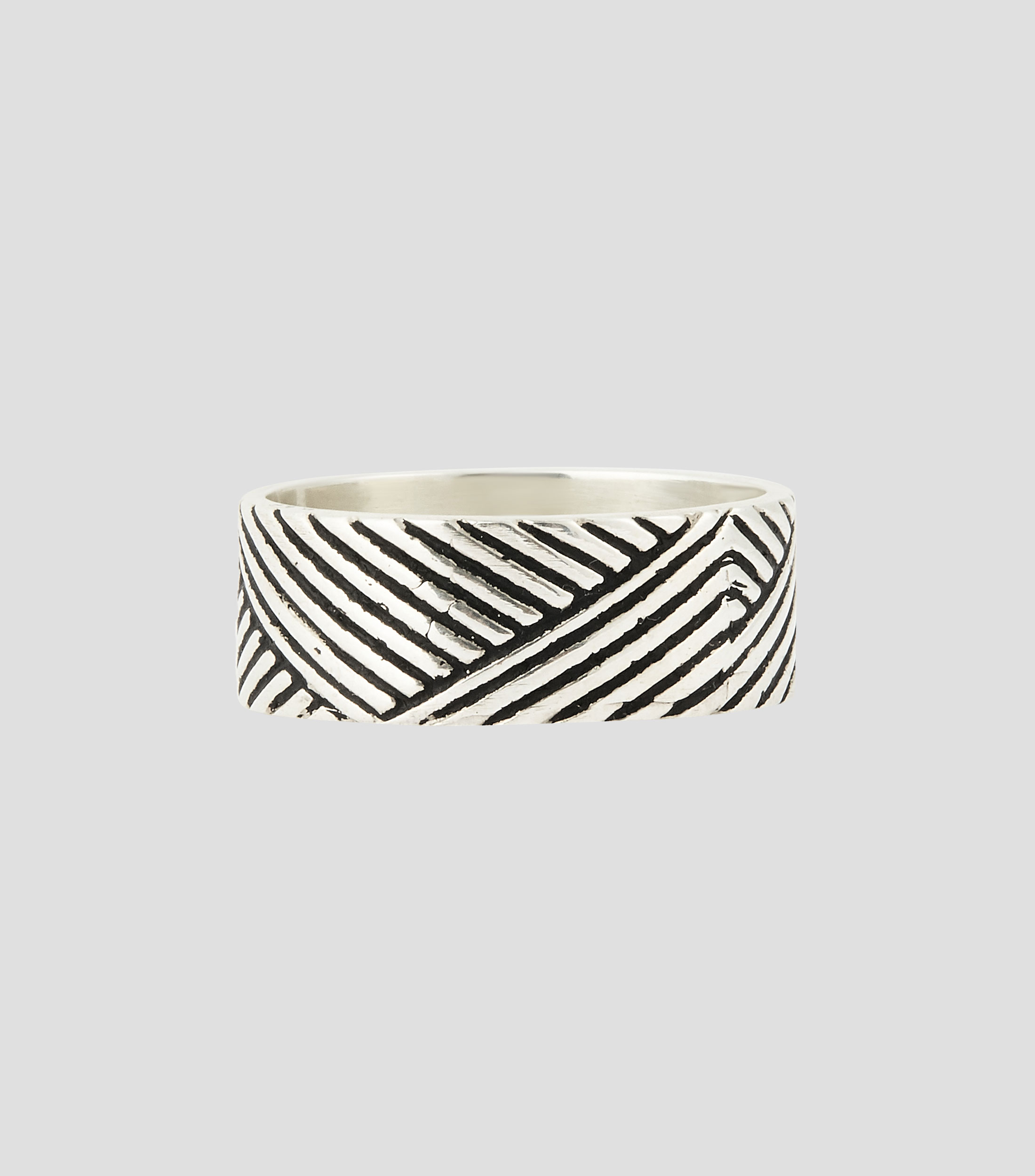 Anillo en plata .925 con rayas Hombre