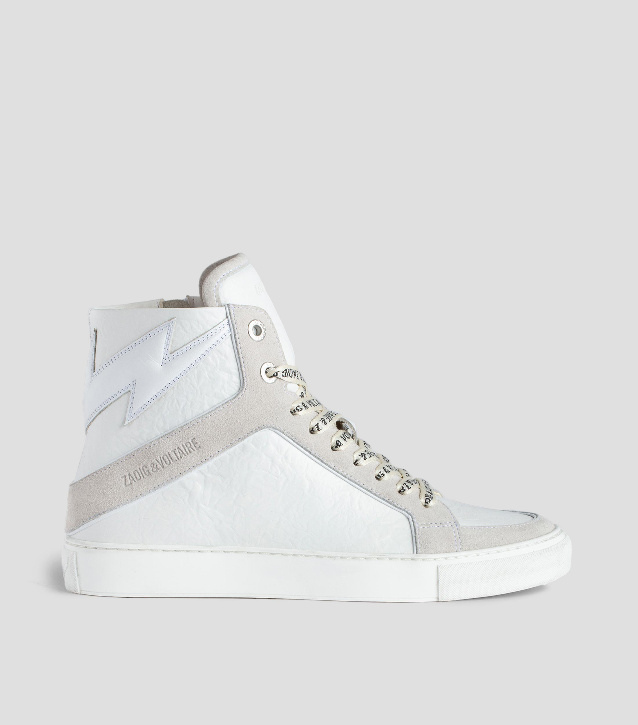 Tenis casuales tipo botin con plataforma High Flash Wrink en piel Mujer