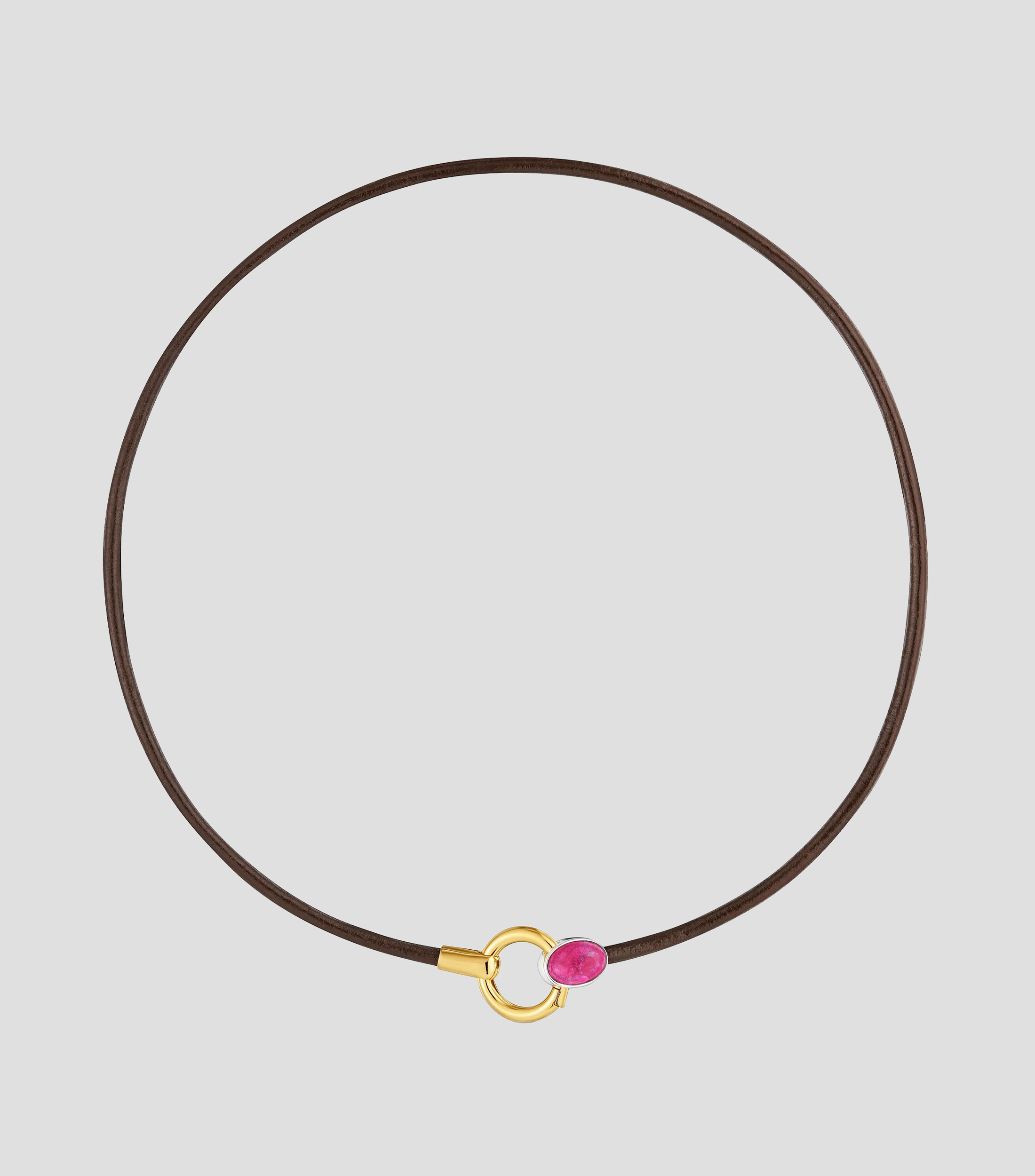 Collar con Dije Ovalado en Plata .925 y Baño de oro de 18 Kilates Gem Power Mujer