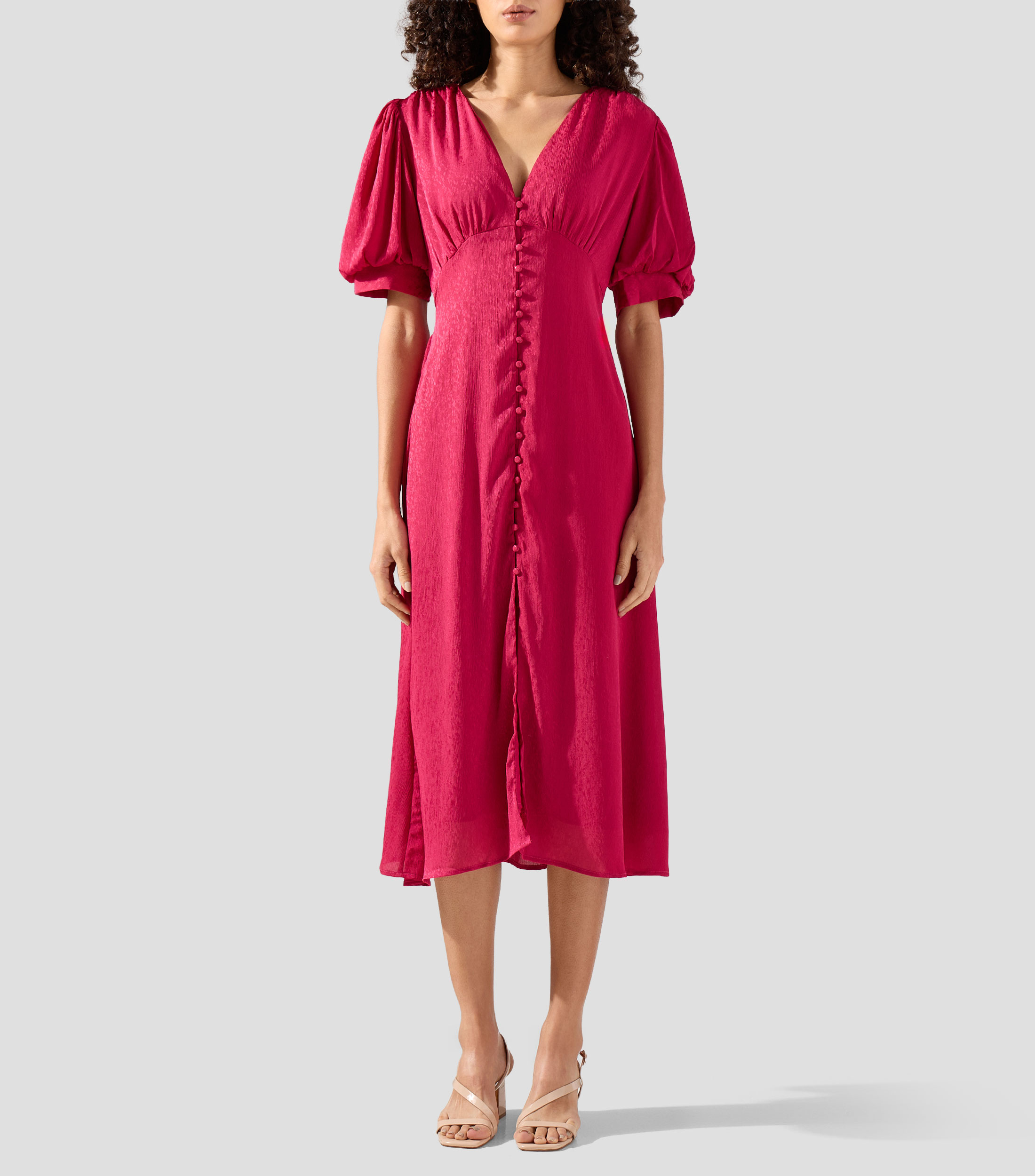 Vestido midi con estampado Micaela Mujer