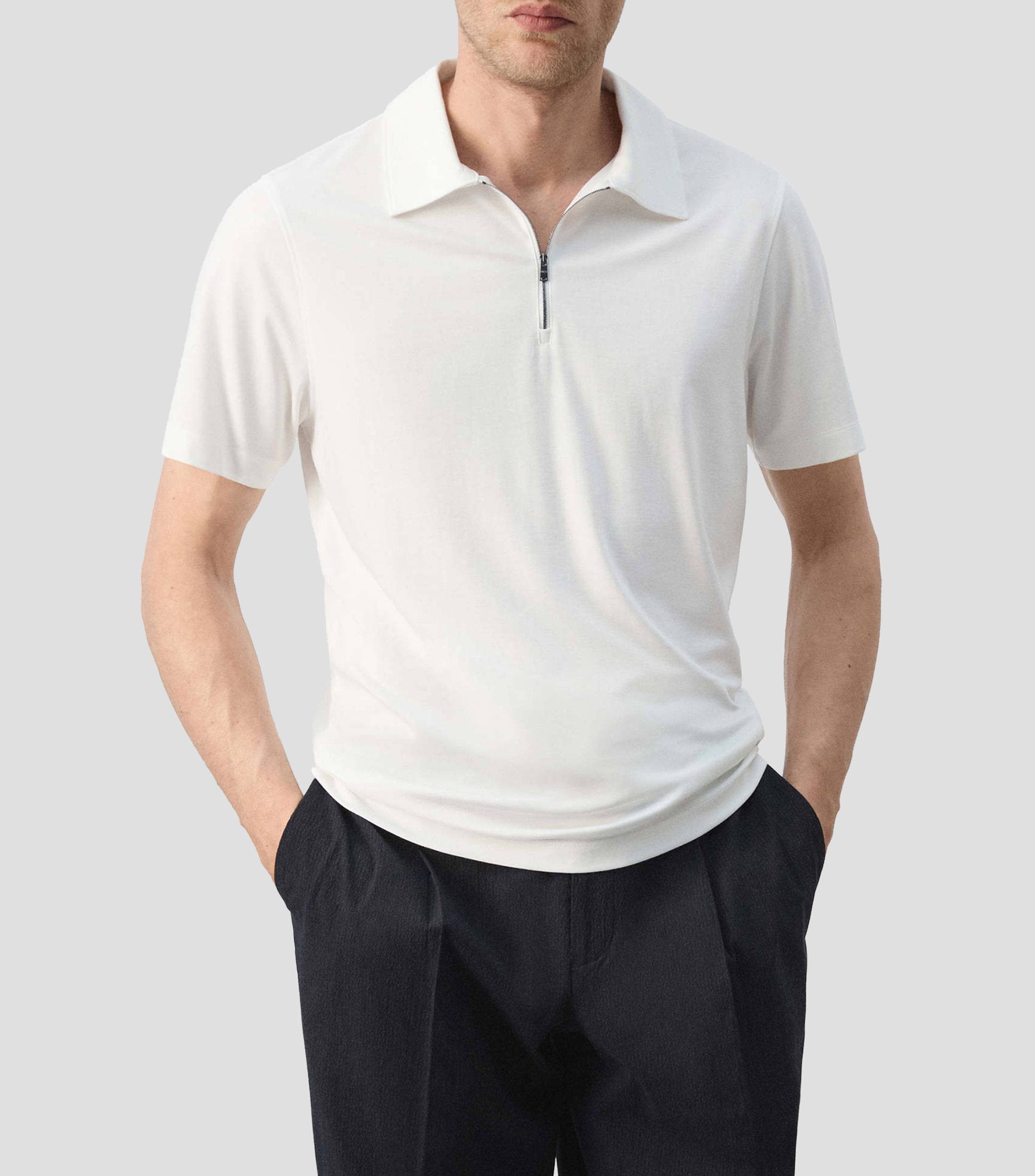 Playera tipo Polo manga corta liso Hombre