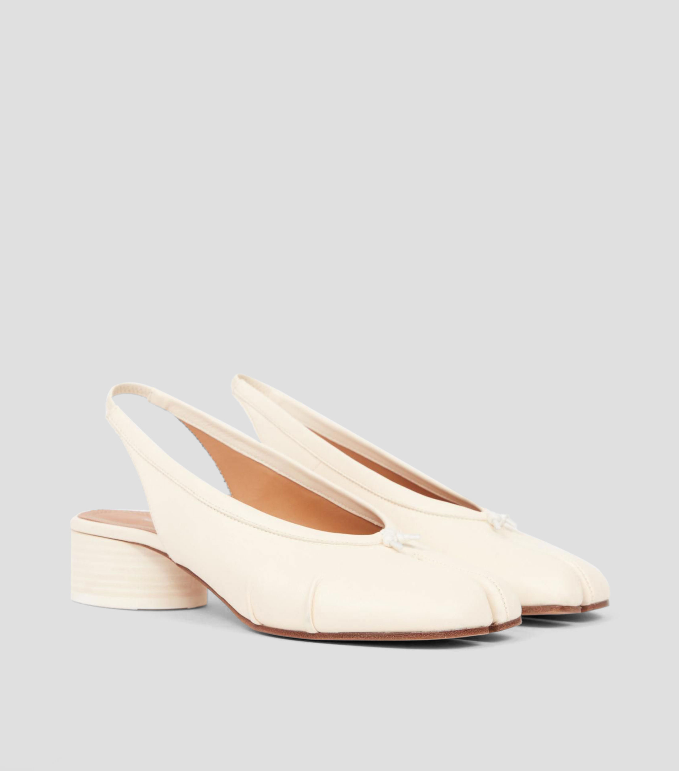 Zapatillas Slingback con Tacón Bajo y Ancho Tabi Mujer