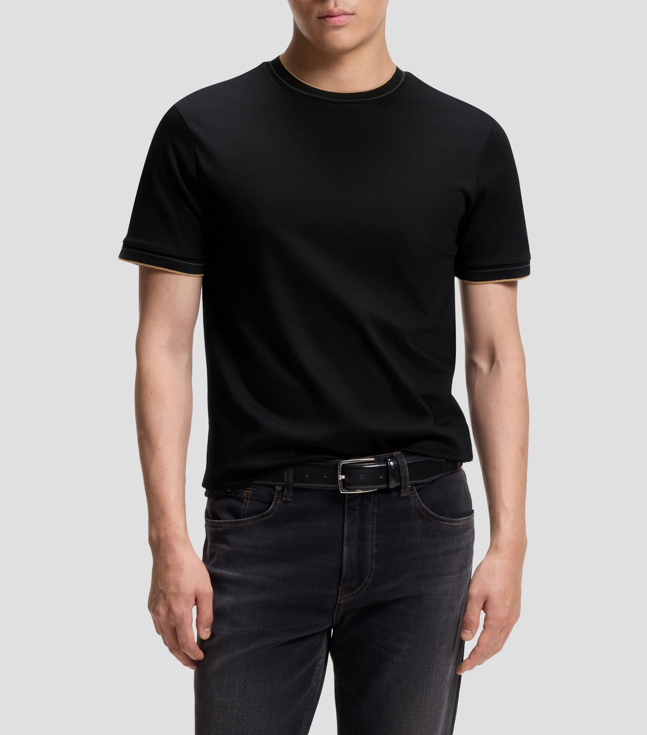 Playera cuello redondo manga corta lisa Hombre