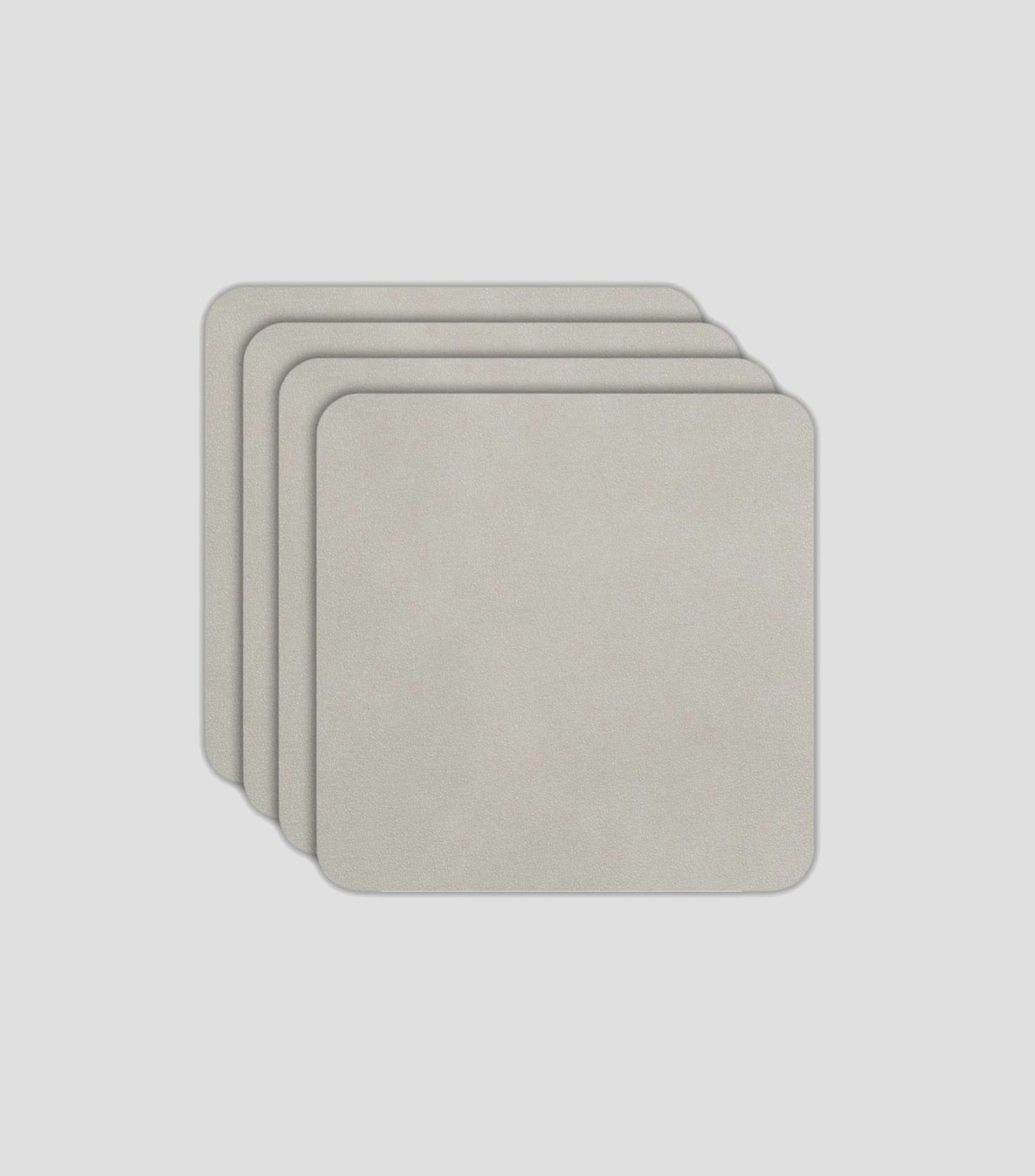 Set 4 portavasos en piel, gris