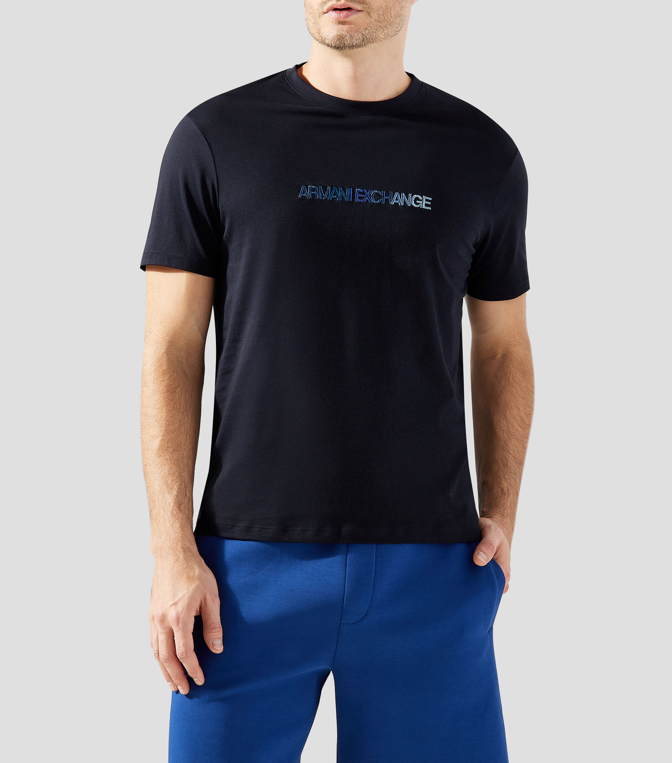 Playera cuello redondo manga corta de diseño sólido Hombre