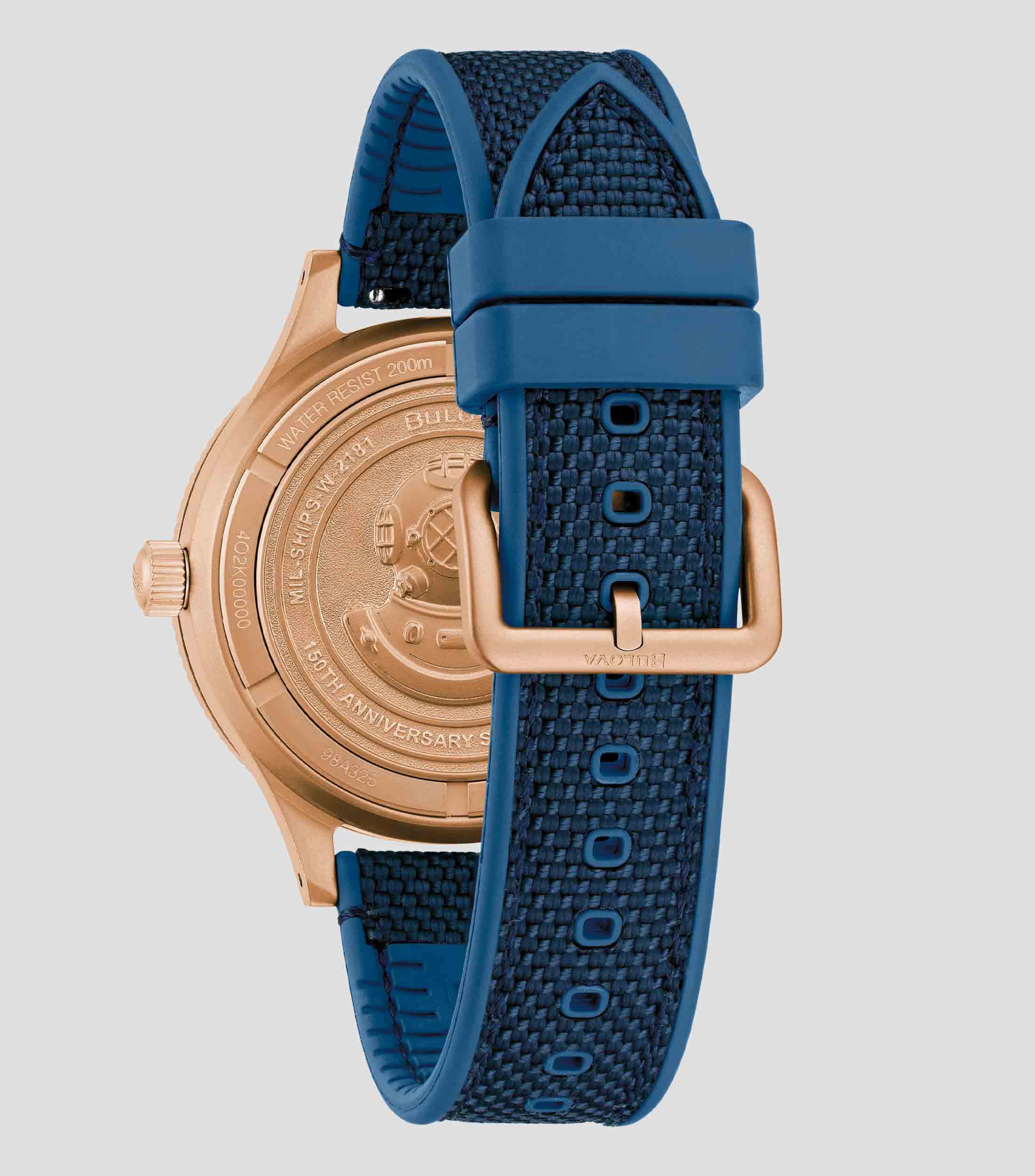 Reloj para Hombre Archivo Historico Mil-Ships casual tono oro rosa, azul