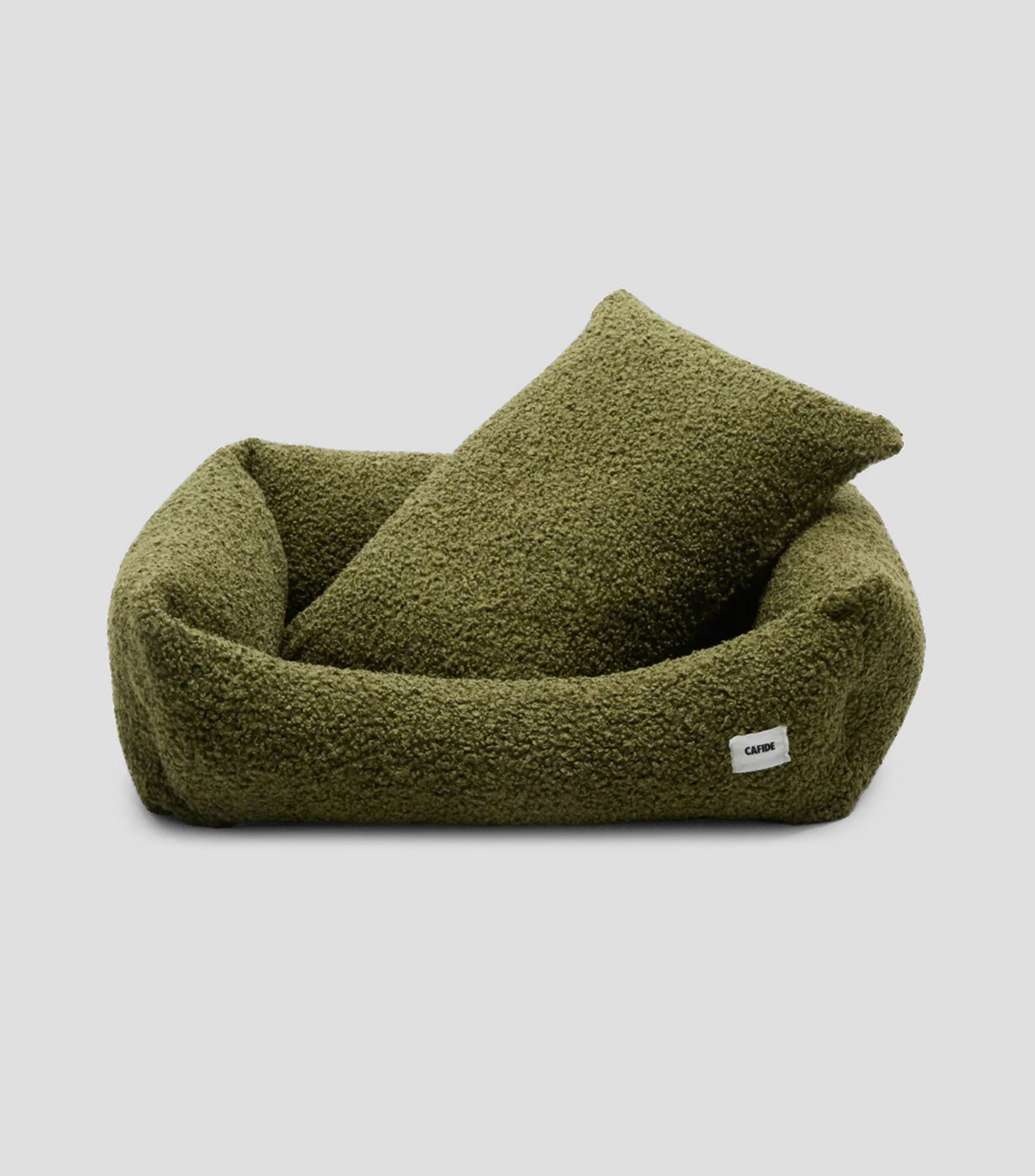 Cama para mascota L Snozy aborregado verde
