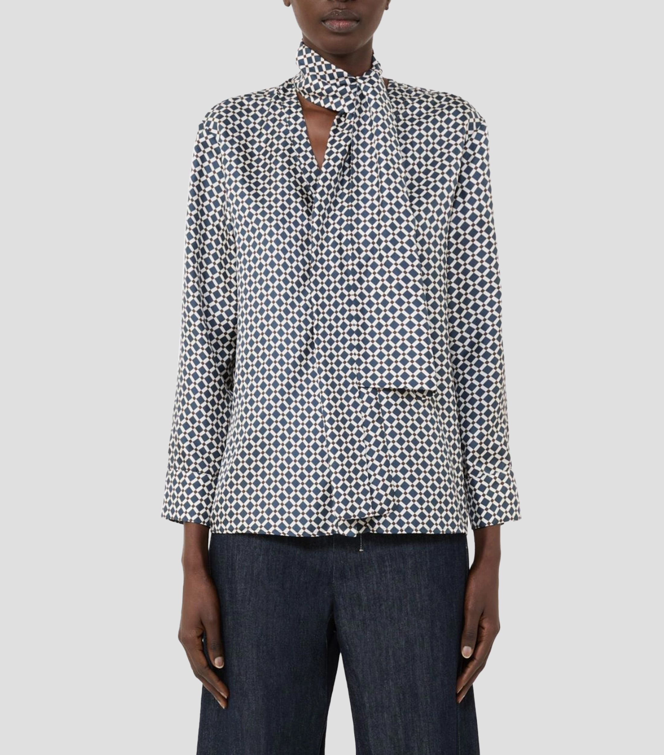 Camisa estampada con manga larga Mujer