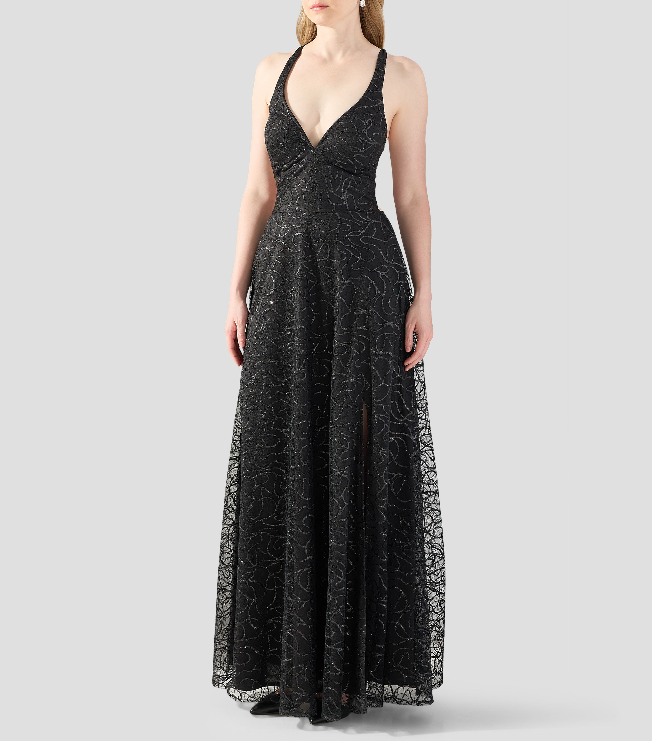 Vestido de fiesta maxi con lentejuelas Mujer