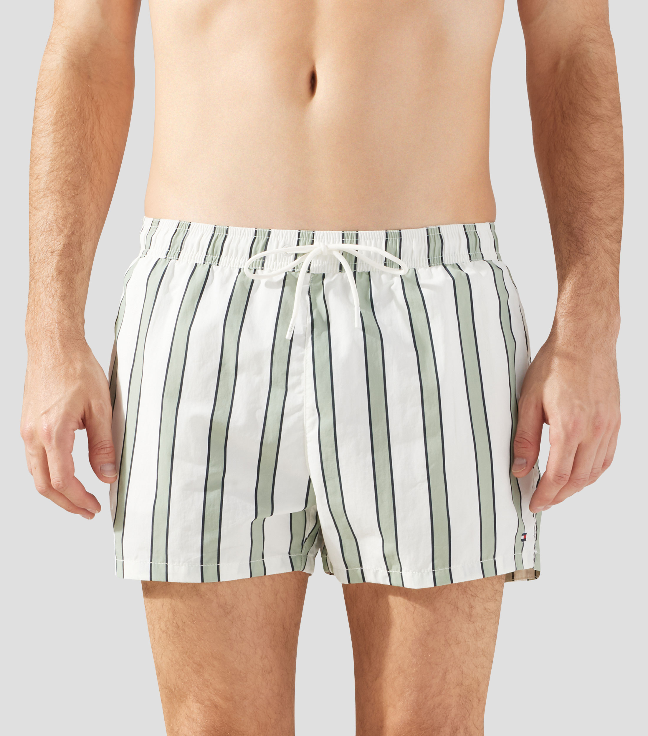 Traje de baño corto rayas Hombre