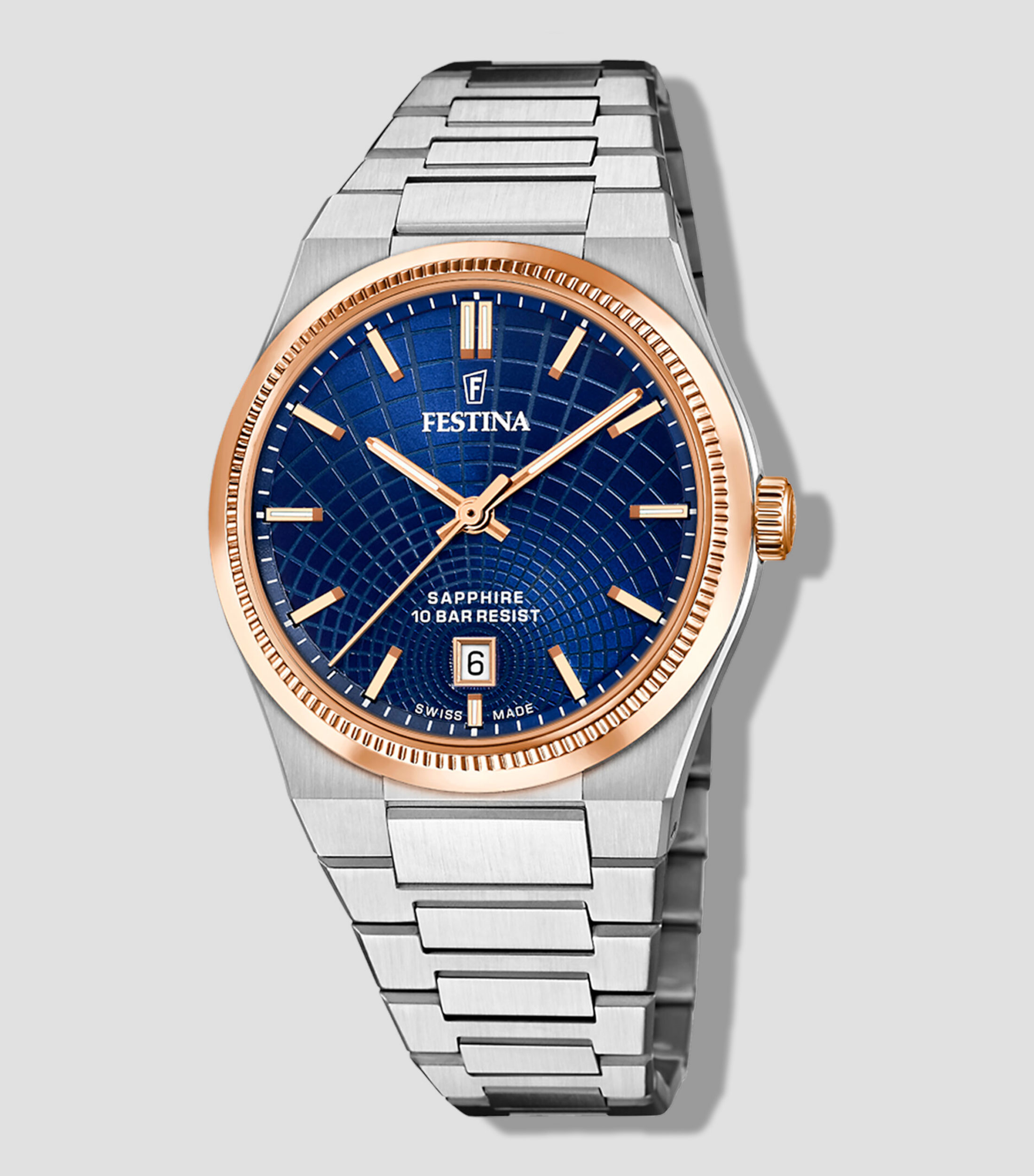 Reloj apara Hombre Rive Collection Casual, Plateado, Azul