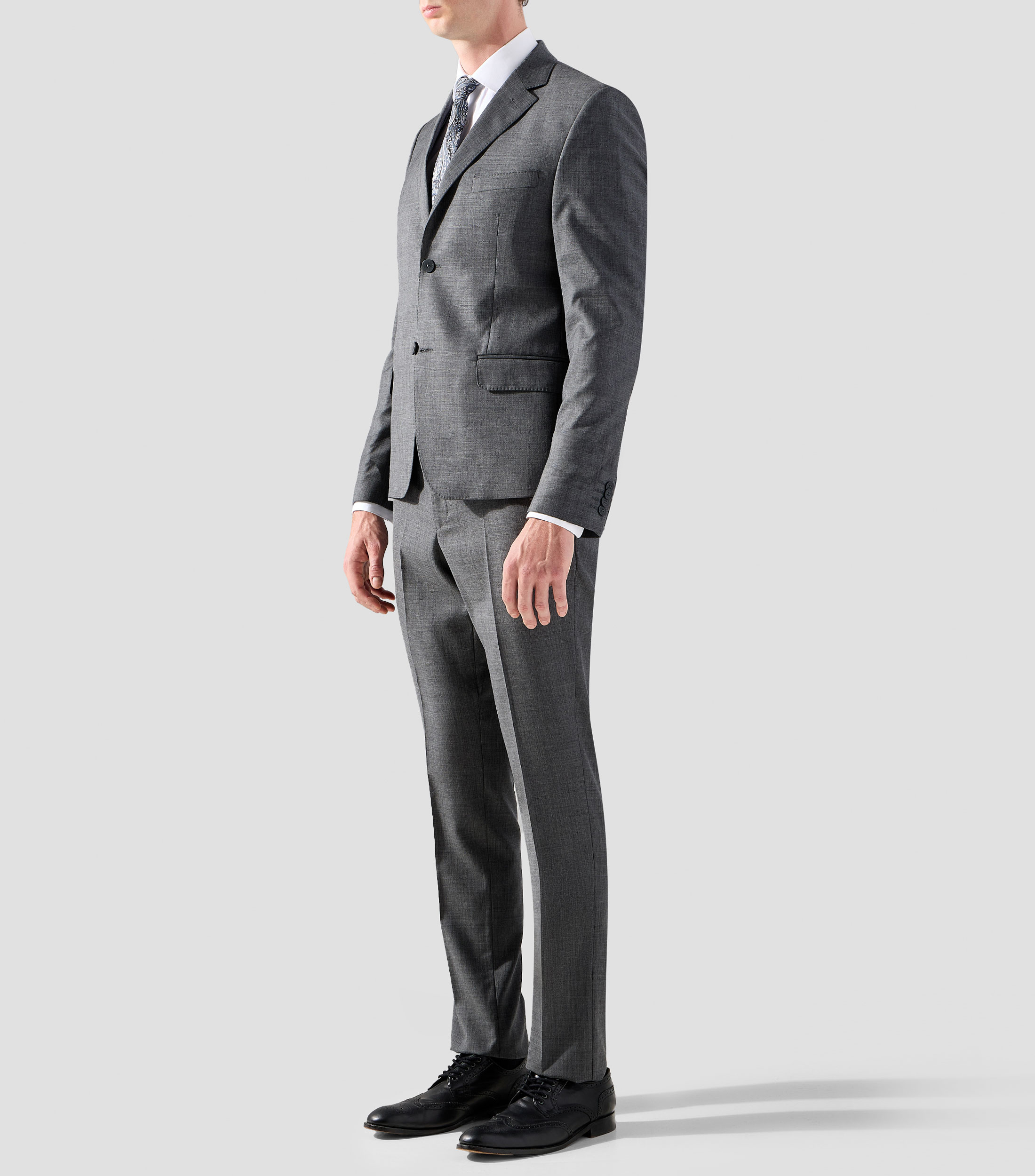 Traje en lana Slim Jaspeado Hombre
