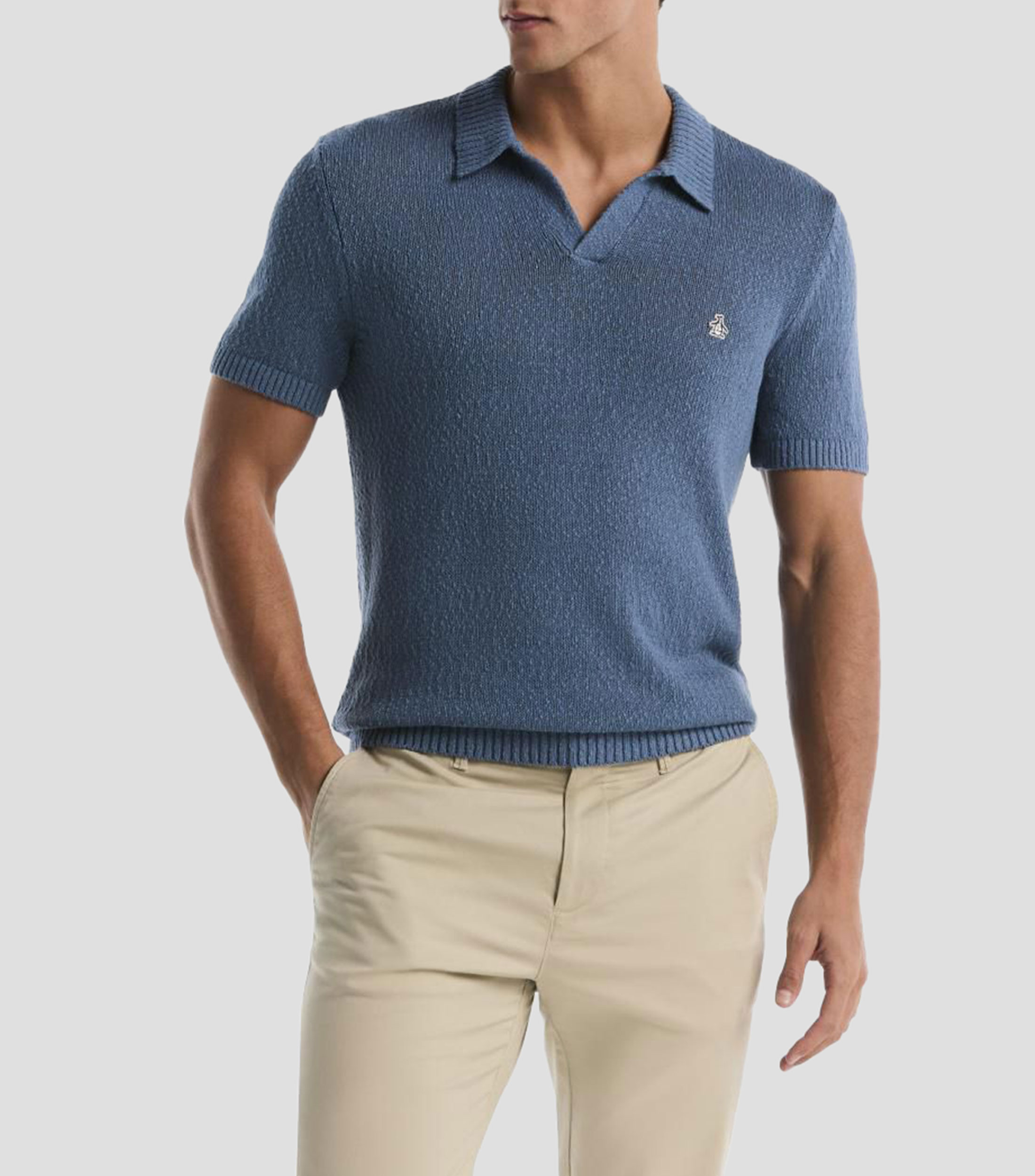 Playera tipo polo manga corta lisa Hombre