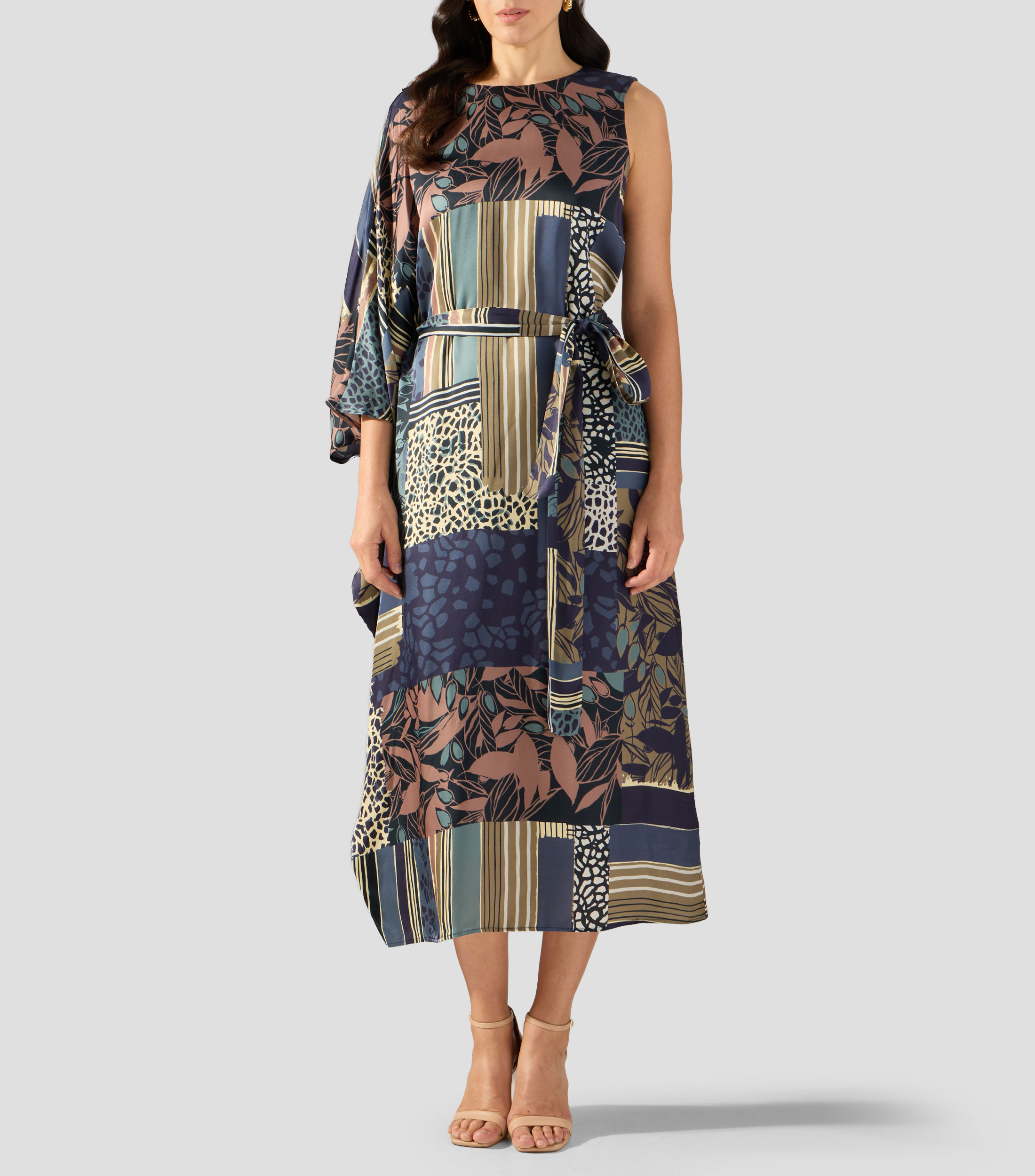 Vestido largo estampado Mujer