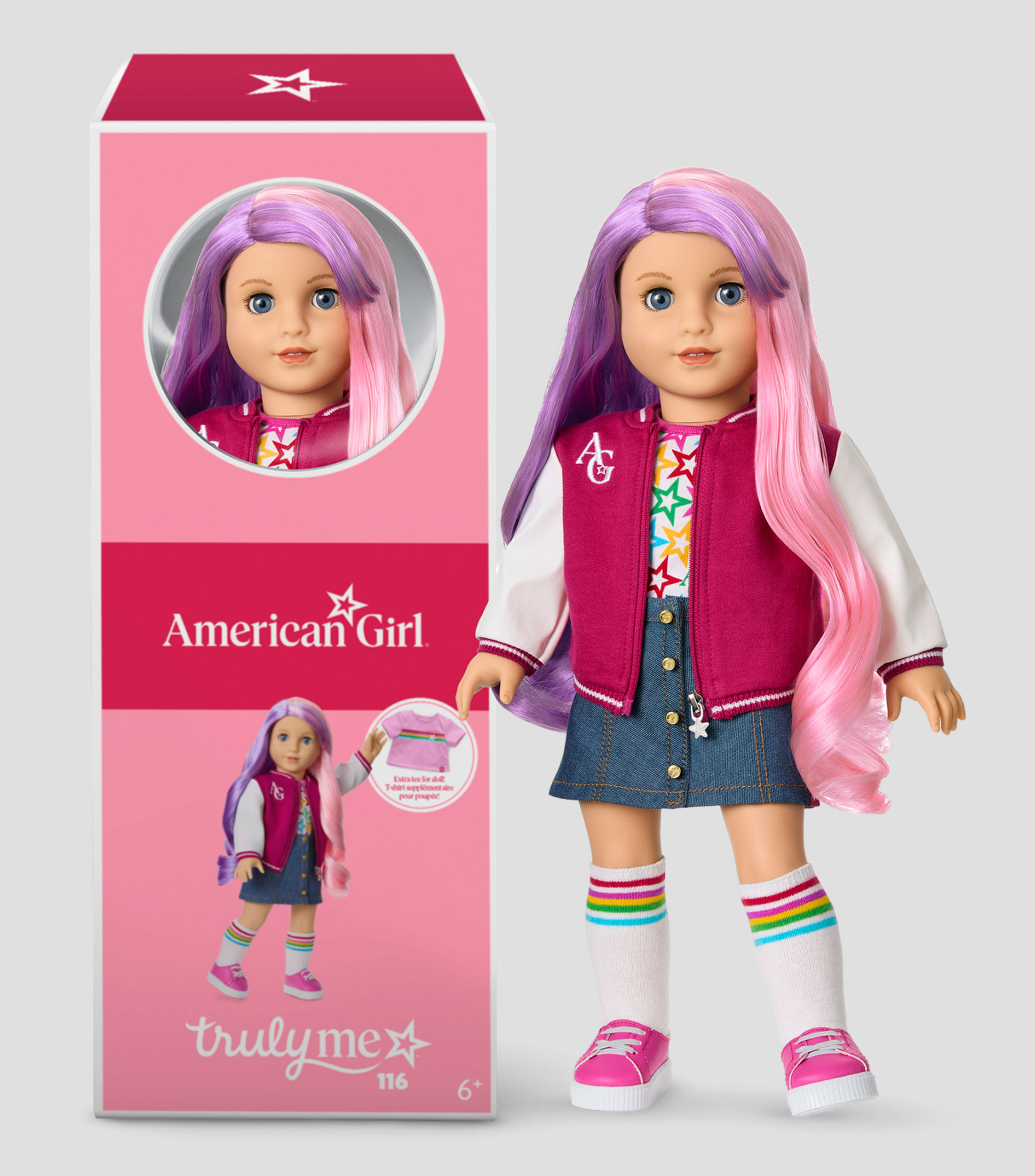 Muñeca Truly Me, cabello rosa y morado