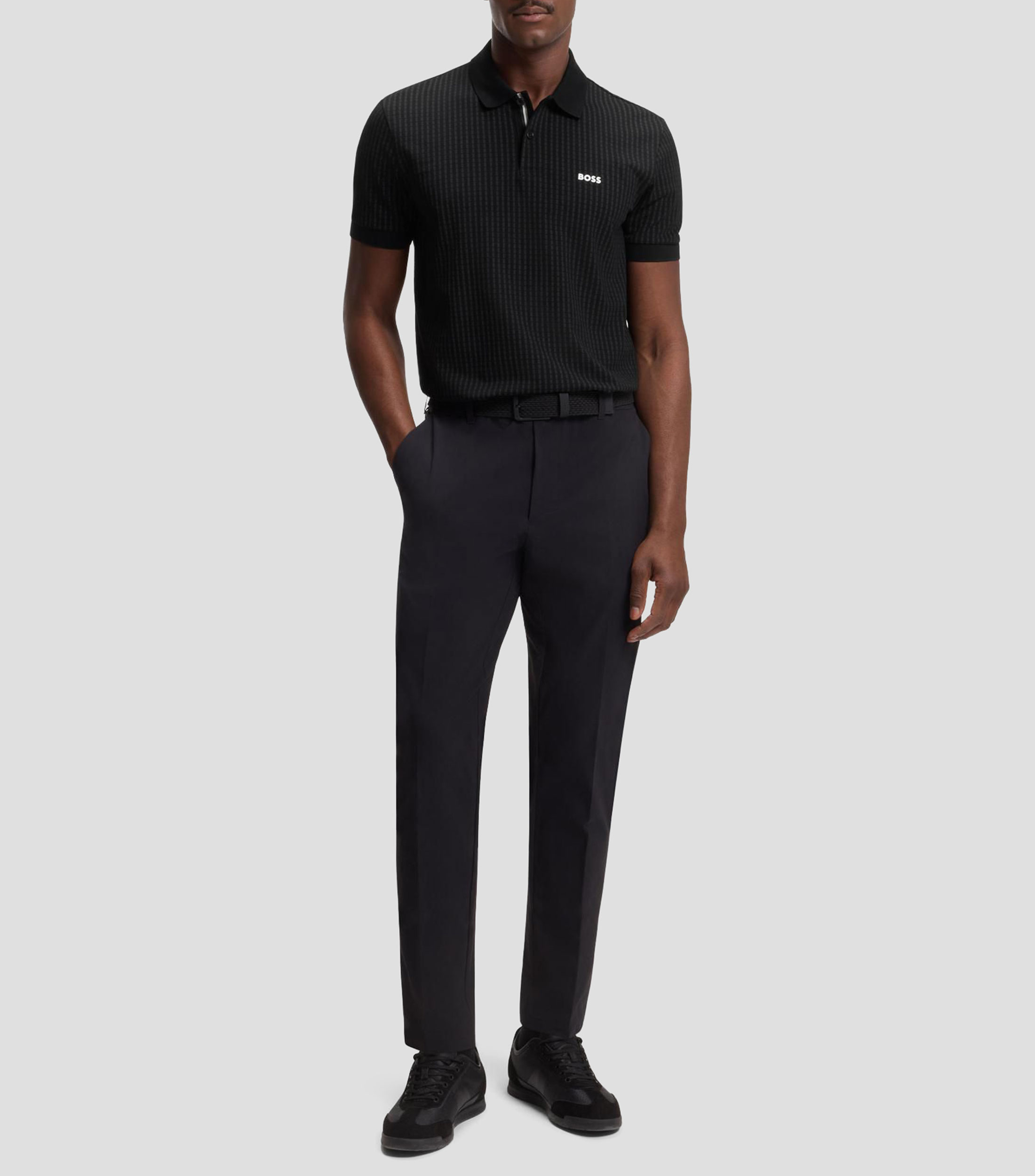 Polo de piqué de algodón con estampado integral Hombre