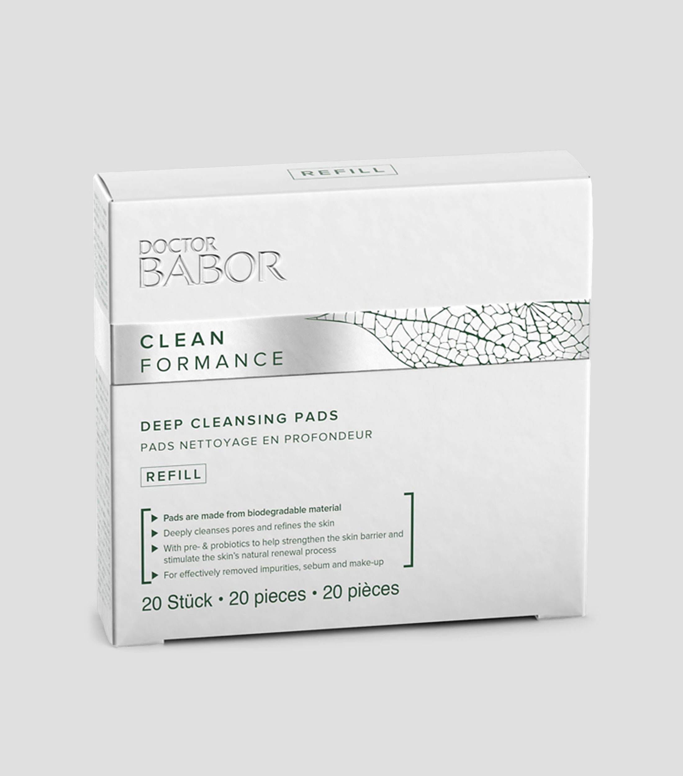 Almohadillas de limpieza para rostro Clean Formance, 20 piezas