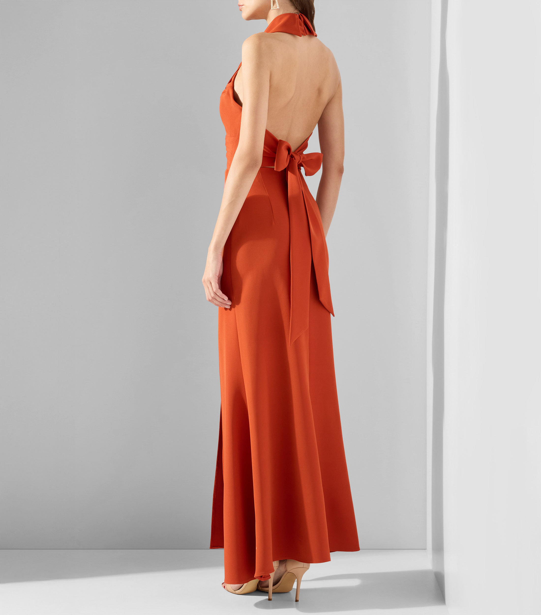 Vestido largo liso Mujer