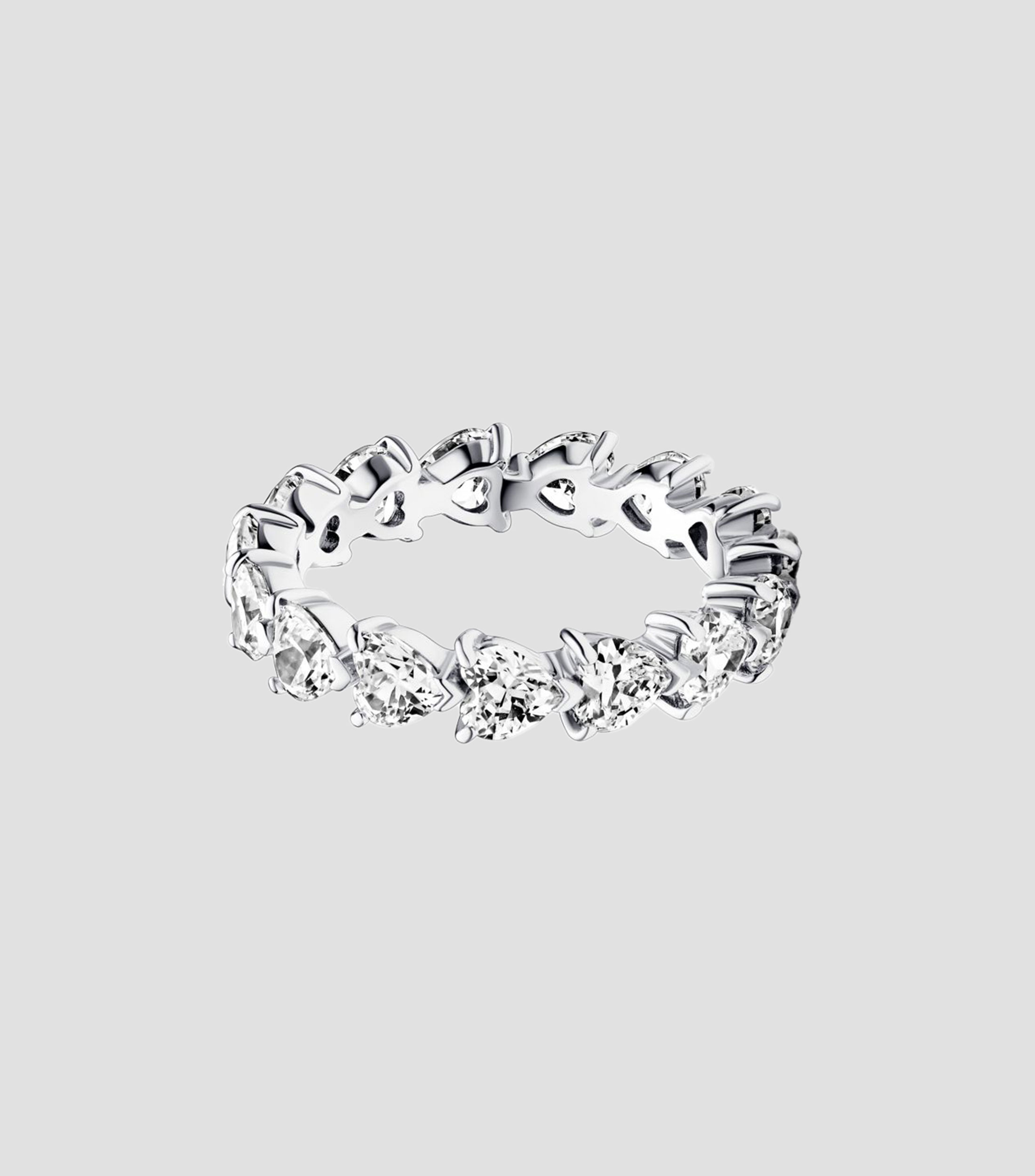 Anillo en plata Row of Heart Eternity Pandora Timeless con circonia cúbica Mujer