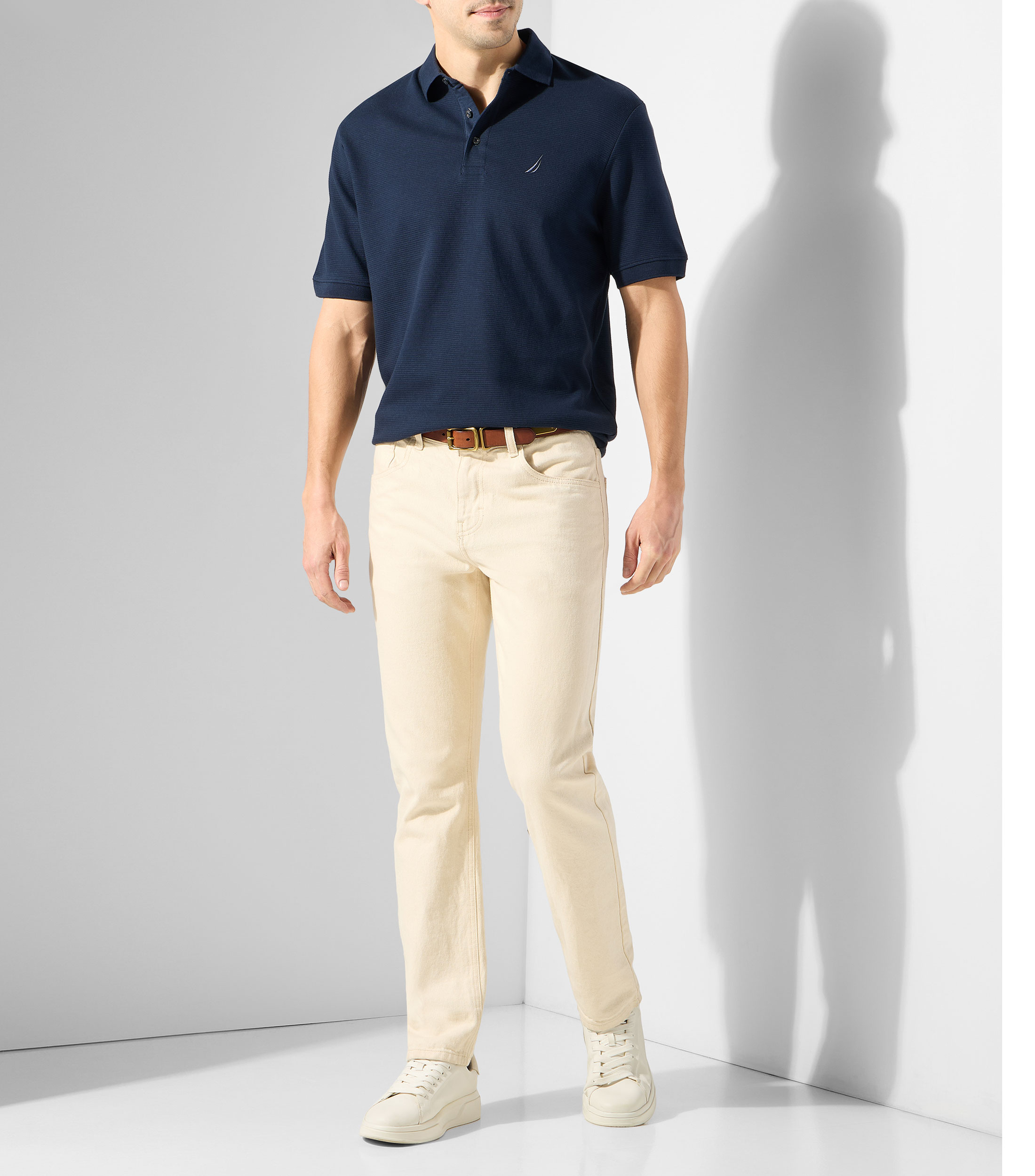 Playera tipo polo manga corta lisa Hombre